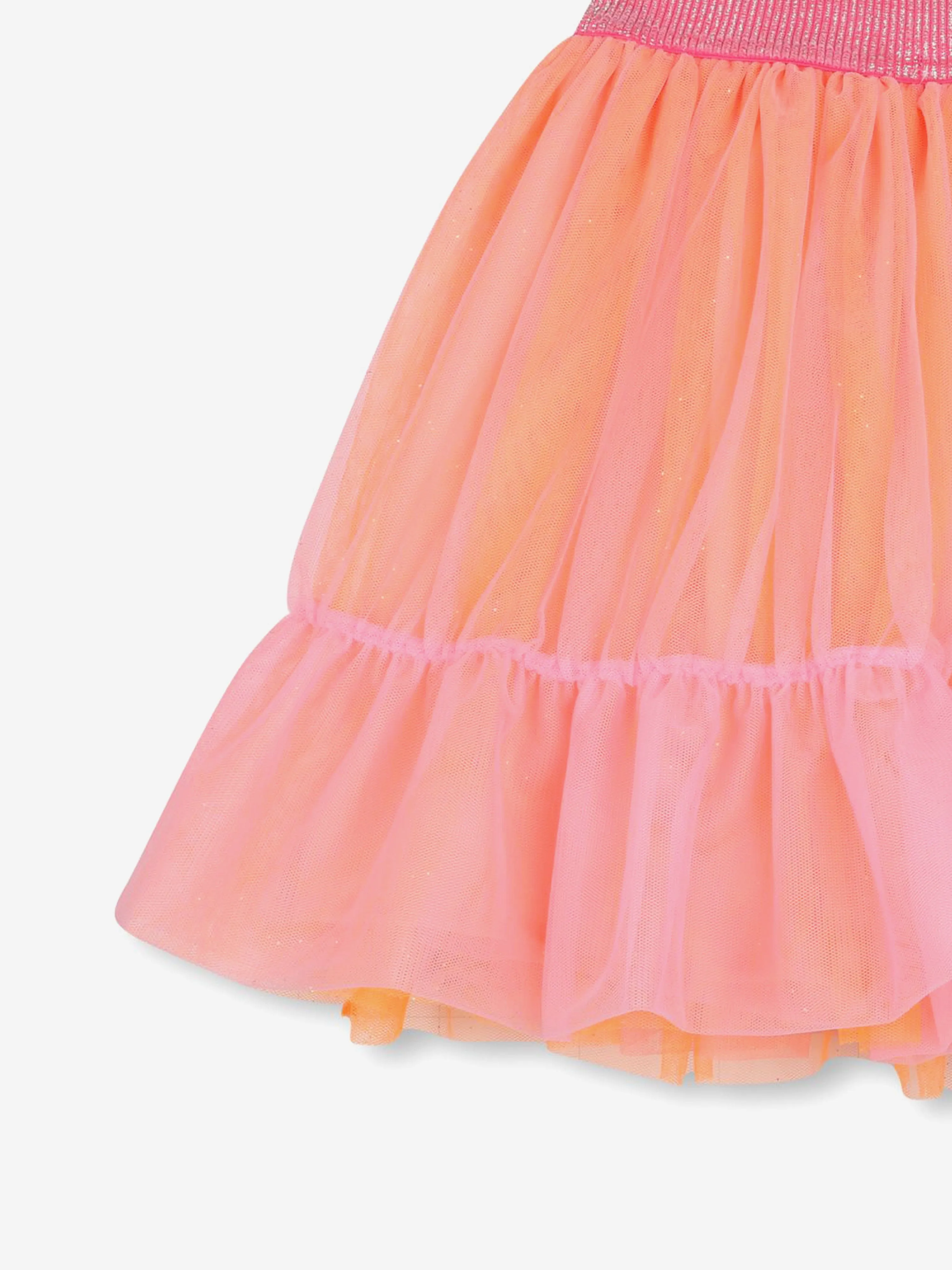 Girls Tulle Flower Skirt in Pink
