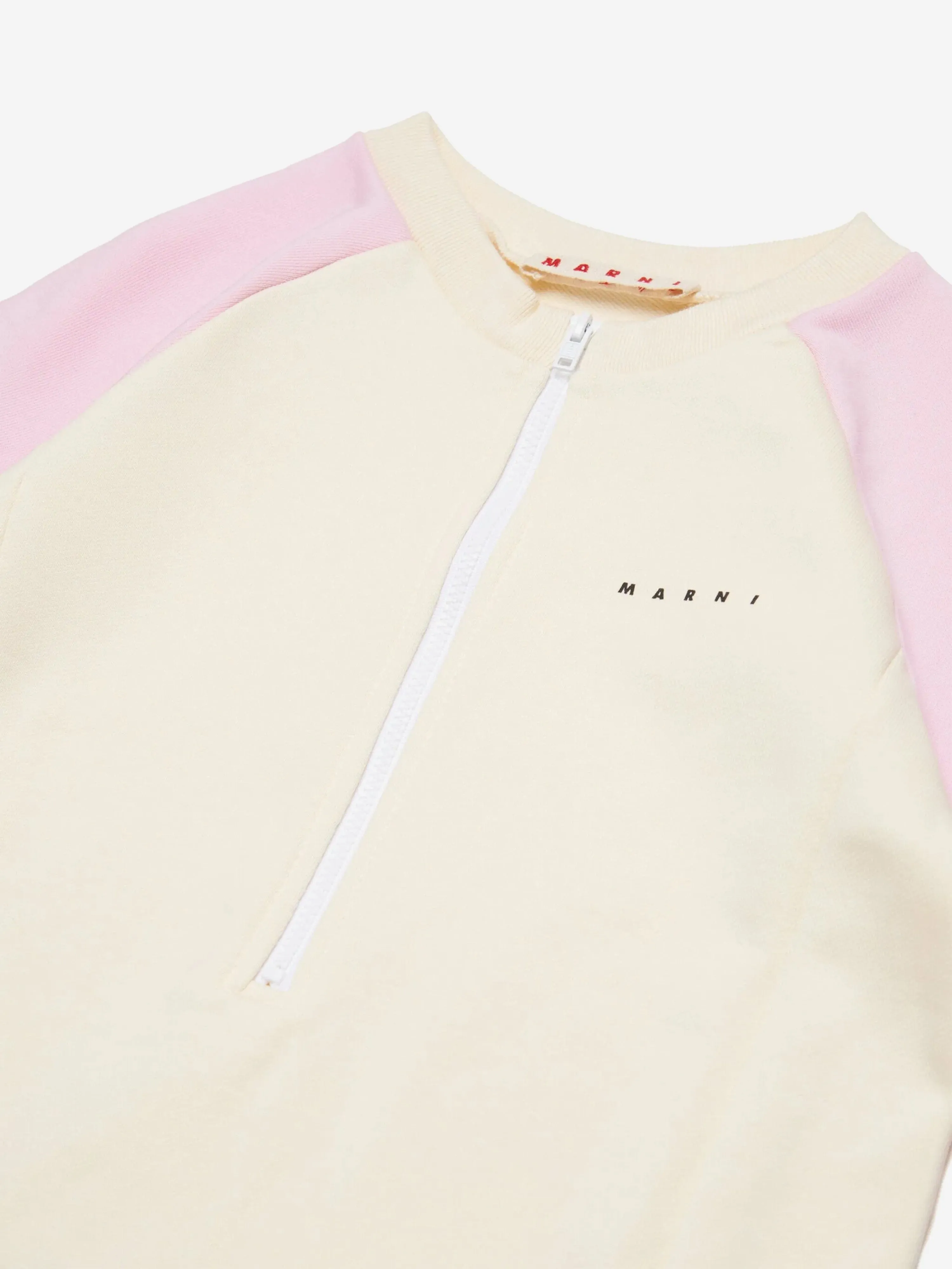 Girls Unbrushed Fleece Zip Dress in Ivory