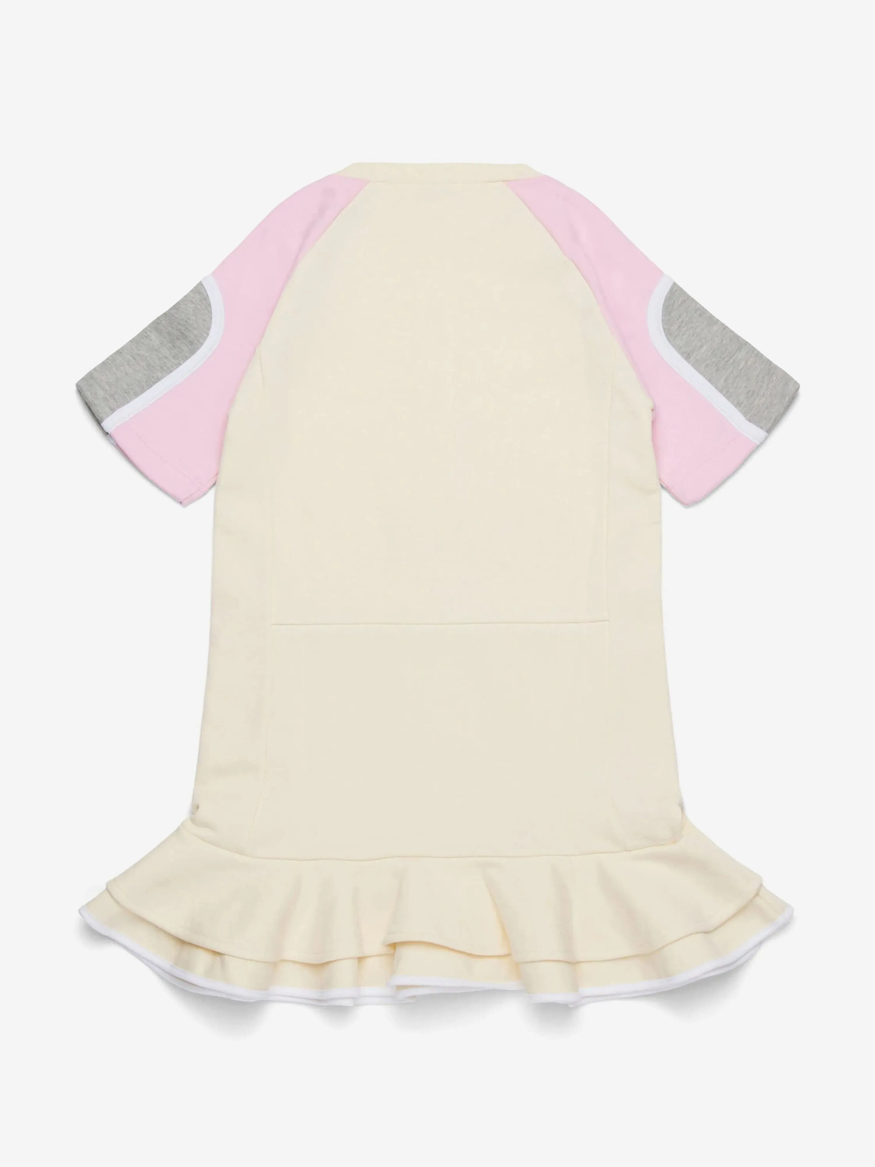 Girls Unbrushed Fleece Zip Dress in Ivory