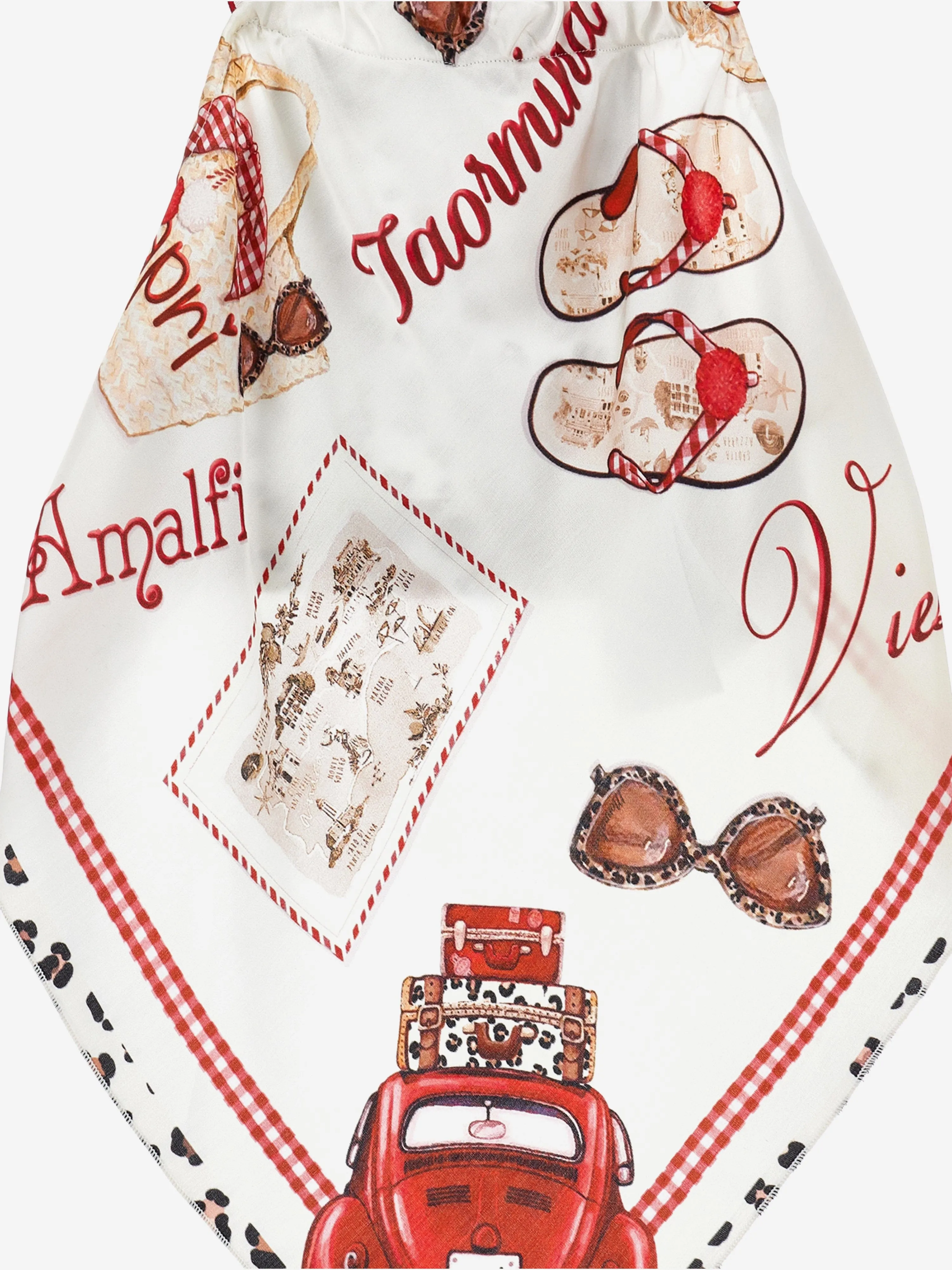 Girls Vacation Scarf Top in Red