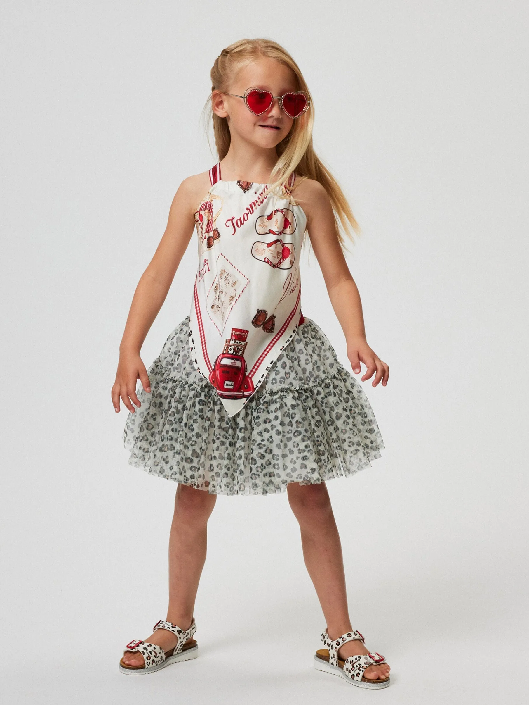 Girls Vacation Scarf Top in Red
