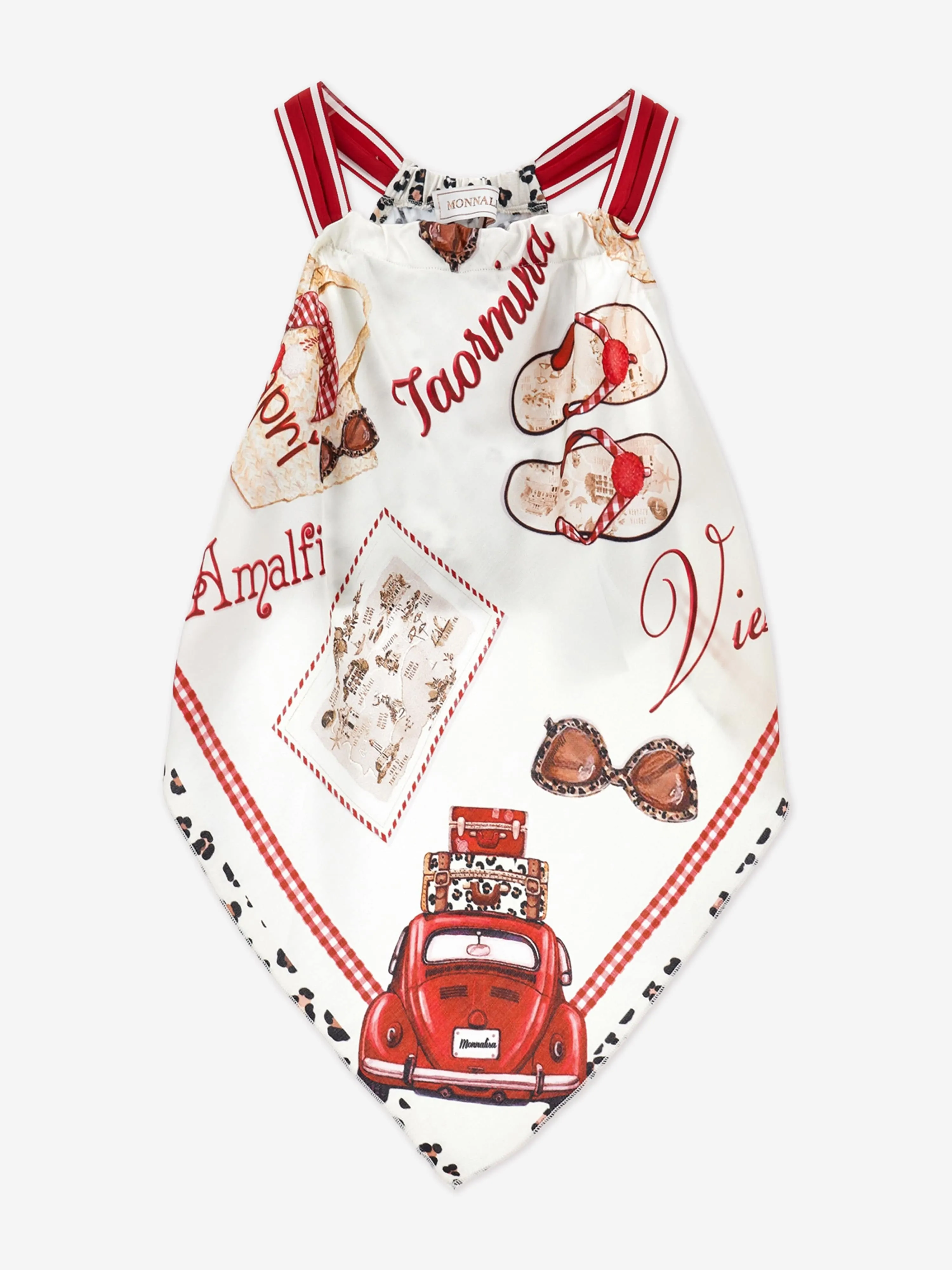 Girls Vacation Scarf Top in Red