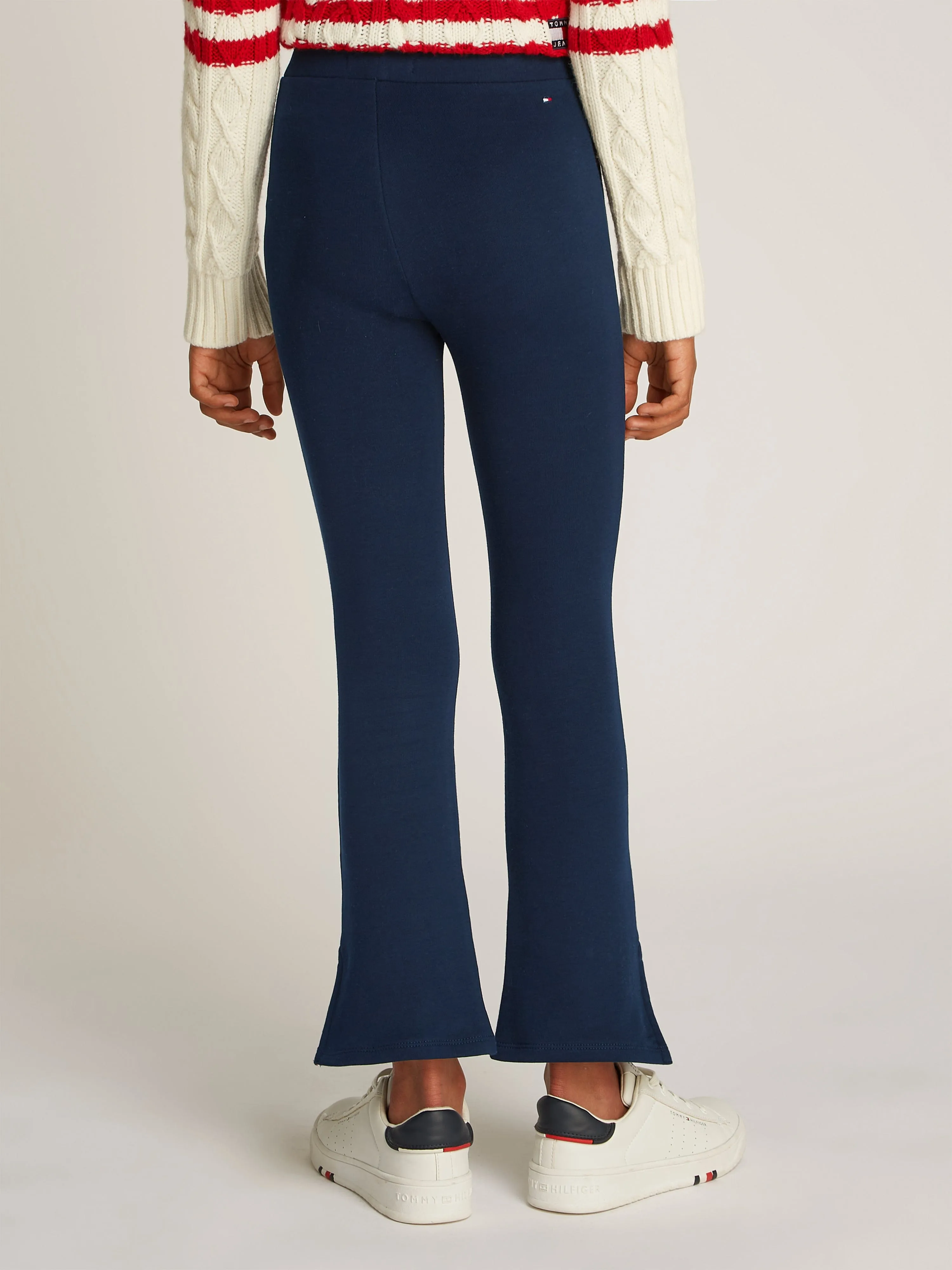 Girls Varsity Flare Leggings in Navy
