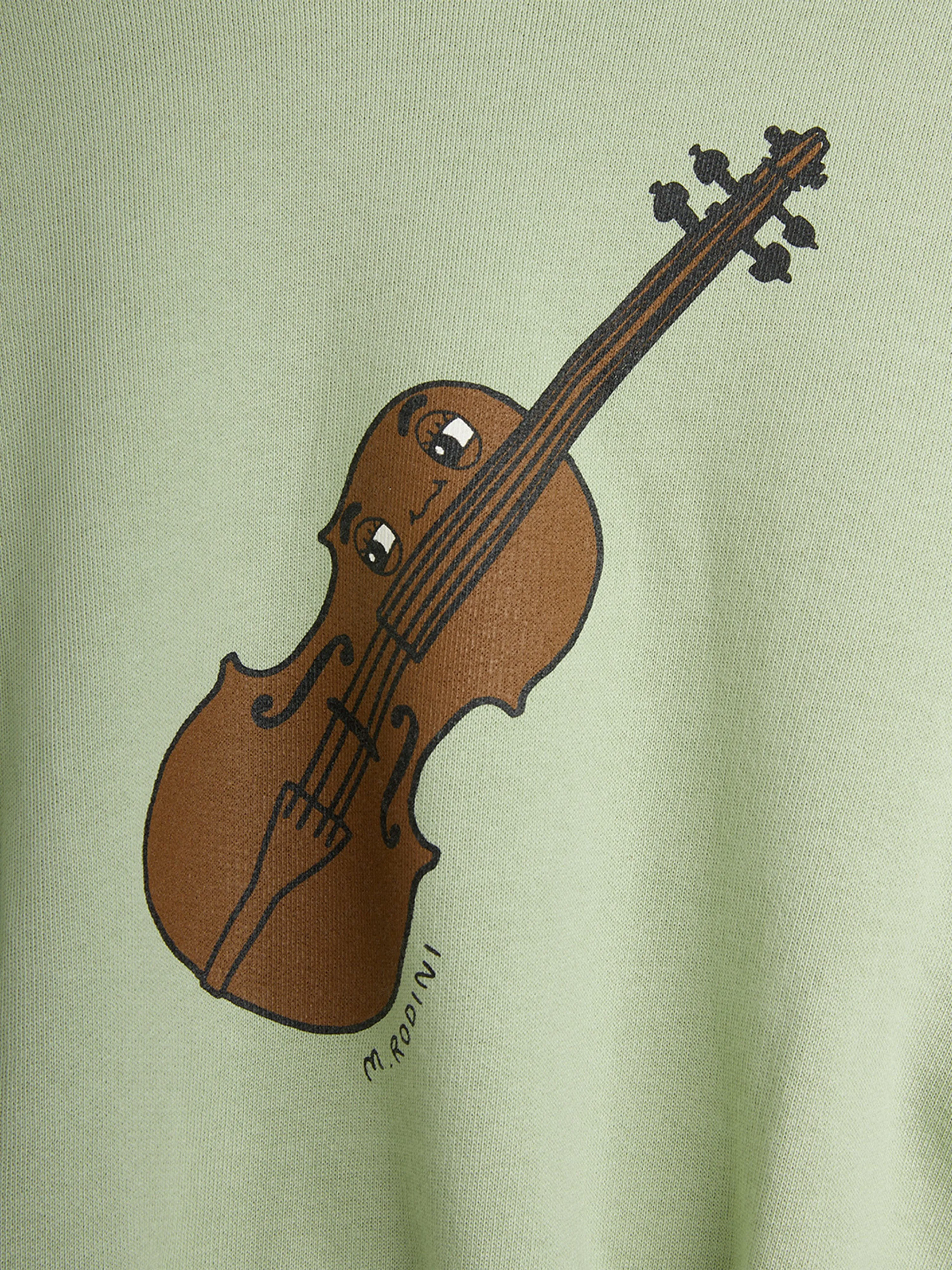 Girls Violin Sweatshirt in Green