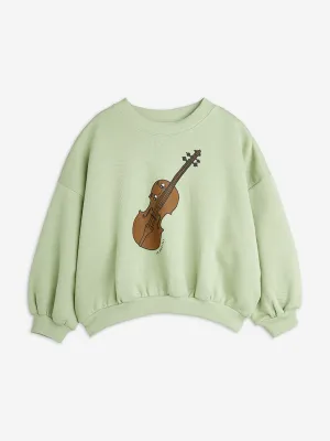 Girls Violin Sweatshirt in Green