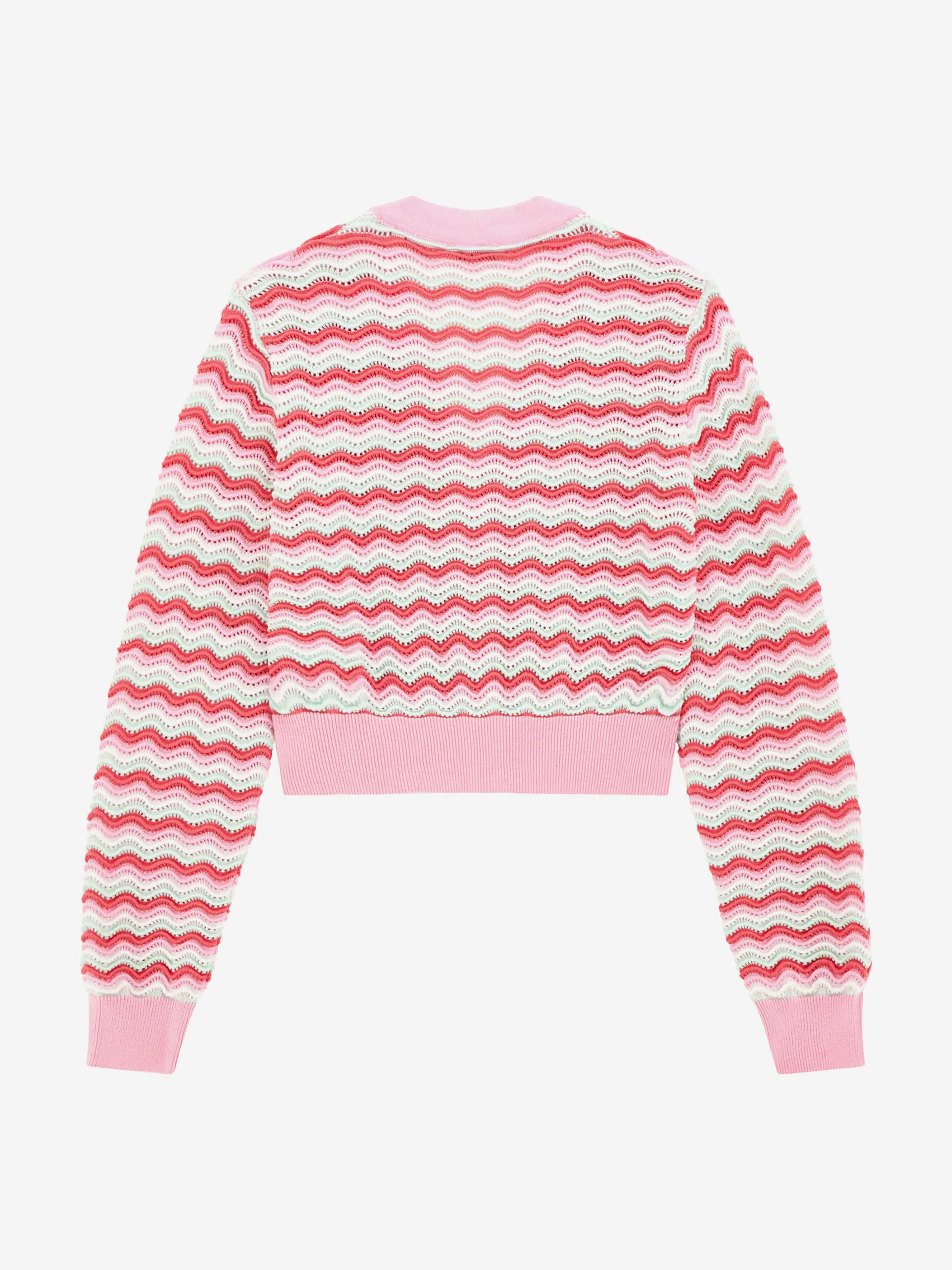 Girls Wavy Cardigan in Pink