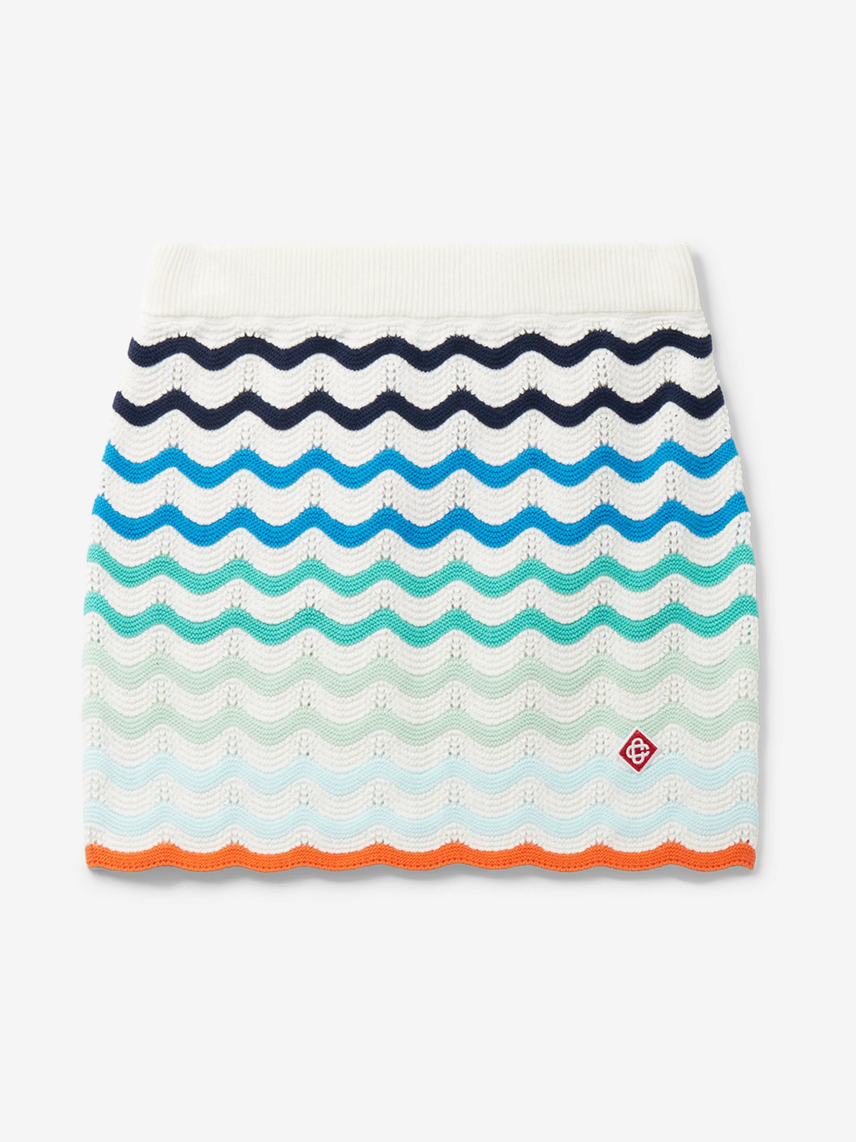 Girls Wavy Crochet Skirt in Blue