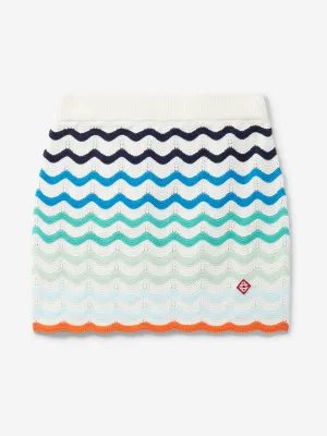 Girls Wavy Crochet Skirt in Blue