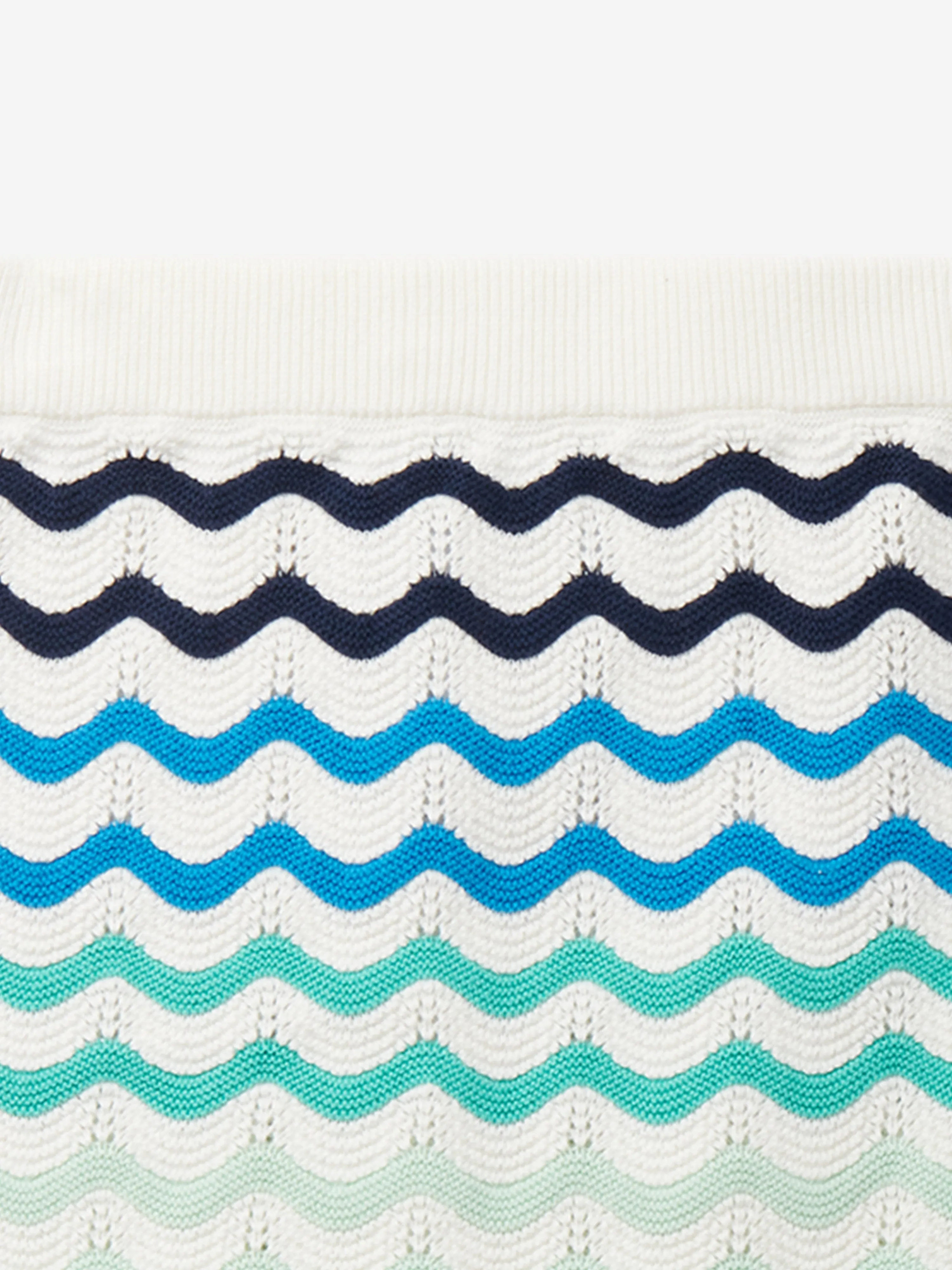 Girls Wavy Crochet Skirt in Blue