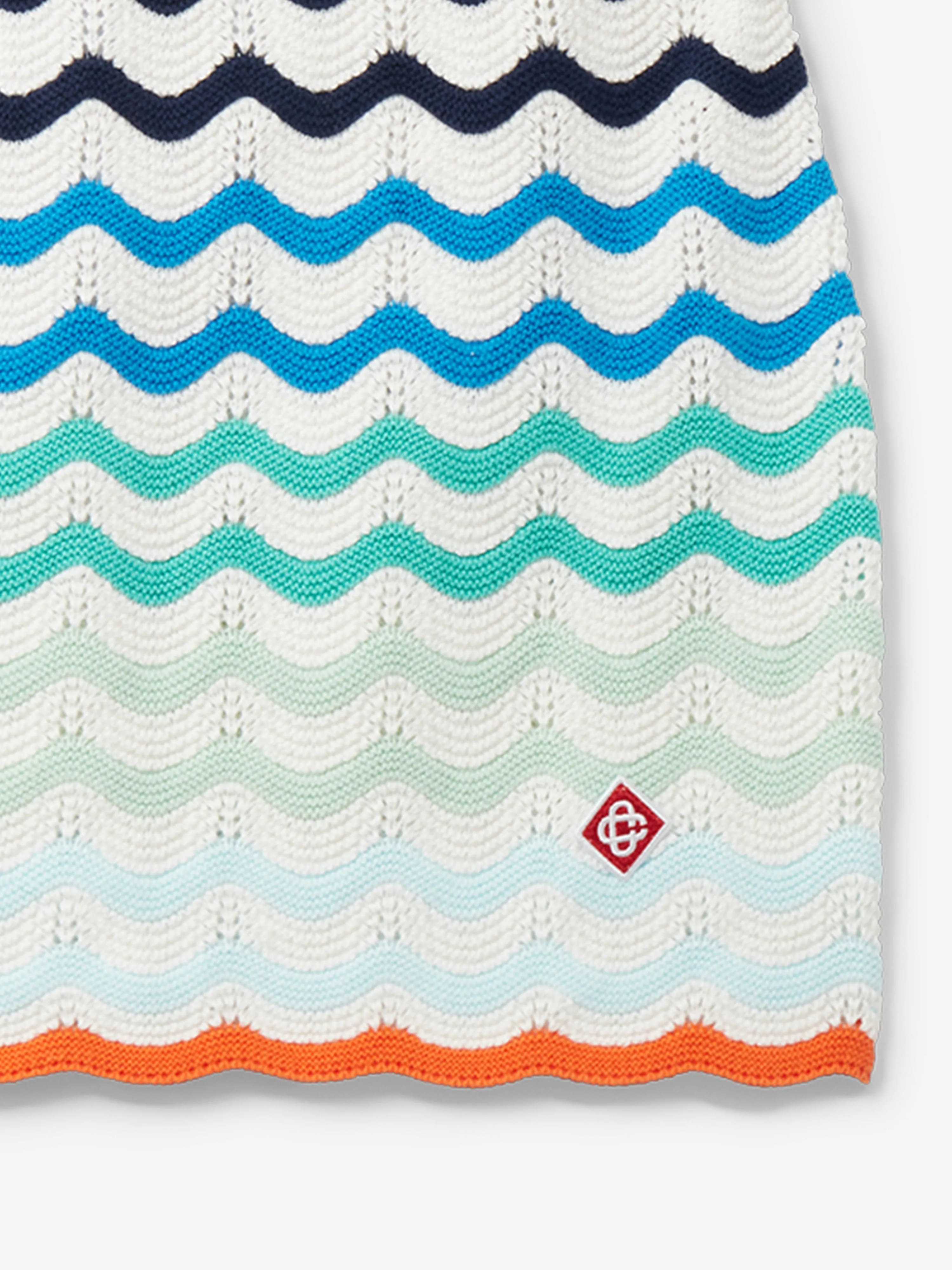 Girls Wavy Crochet Skirt in Blue