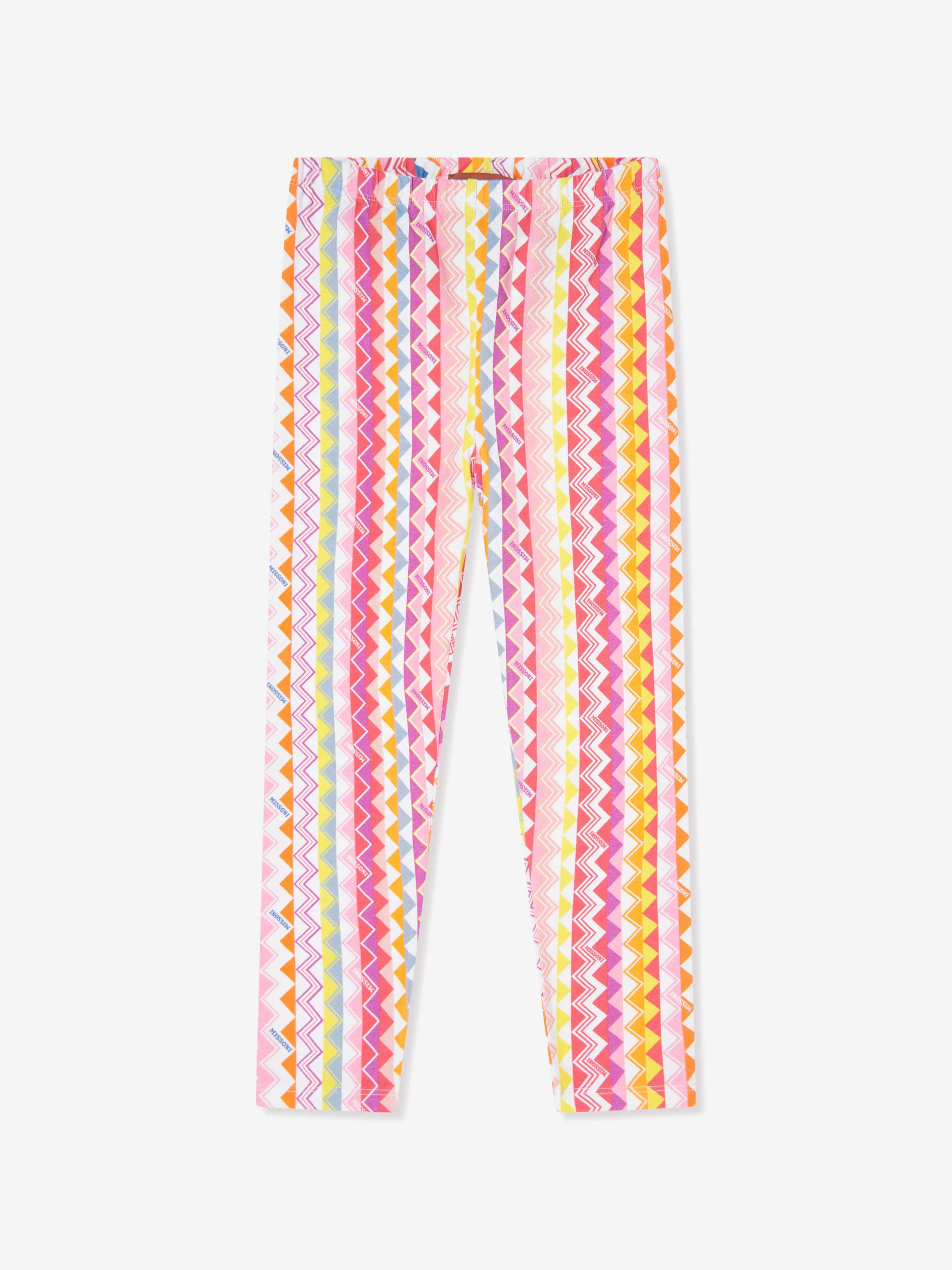 Girls Zigzag Leggings in Multicolour