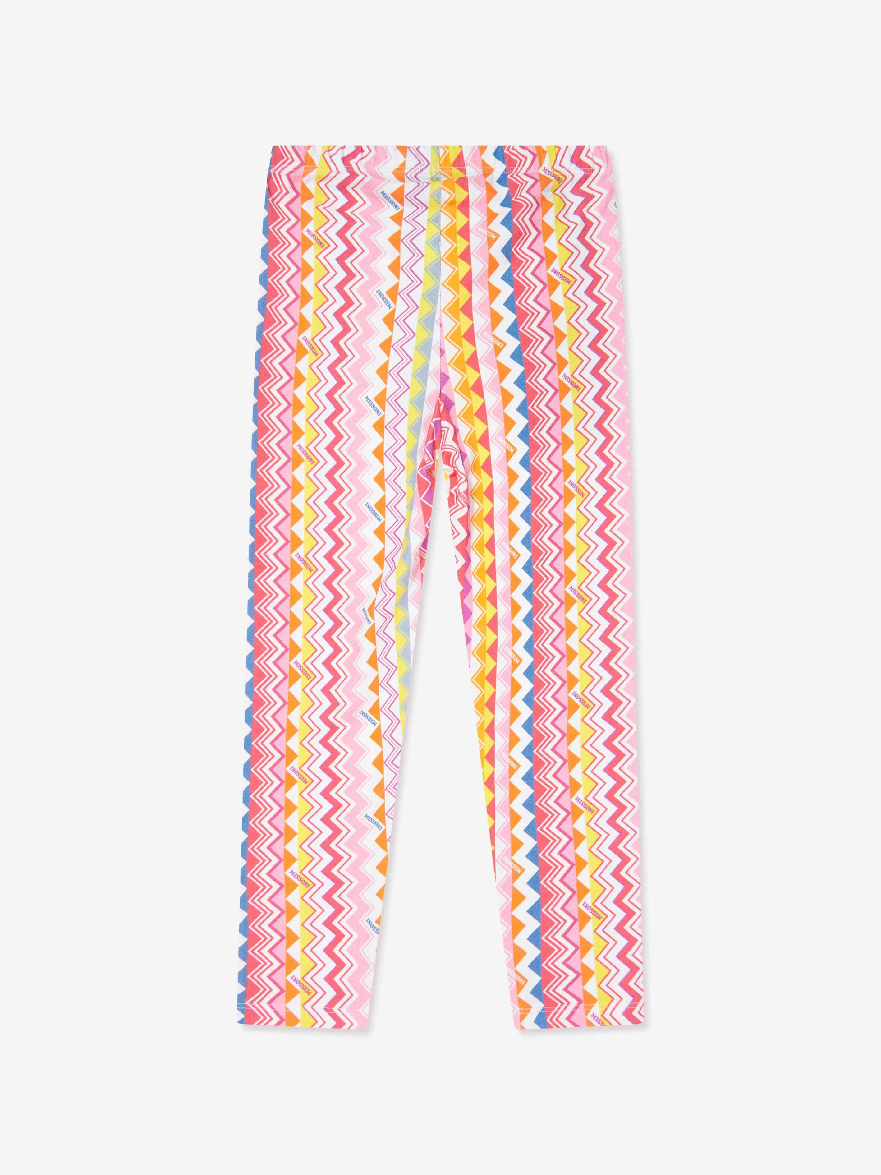 Girls Zigzag Leggings in Multicolour