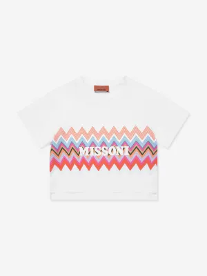 Girls Zigzag Logo T-Shirt in White