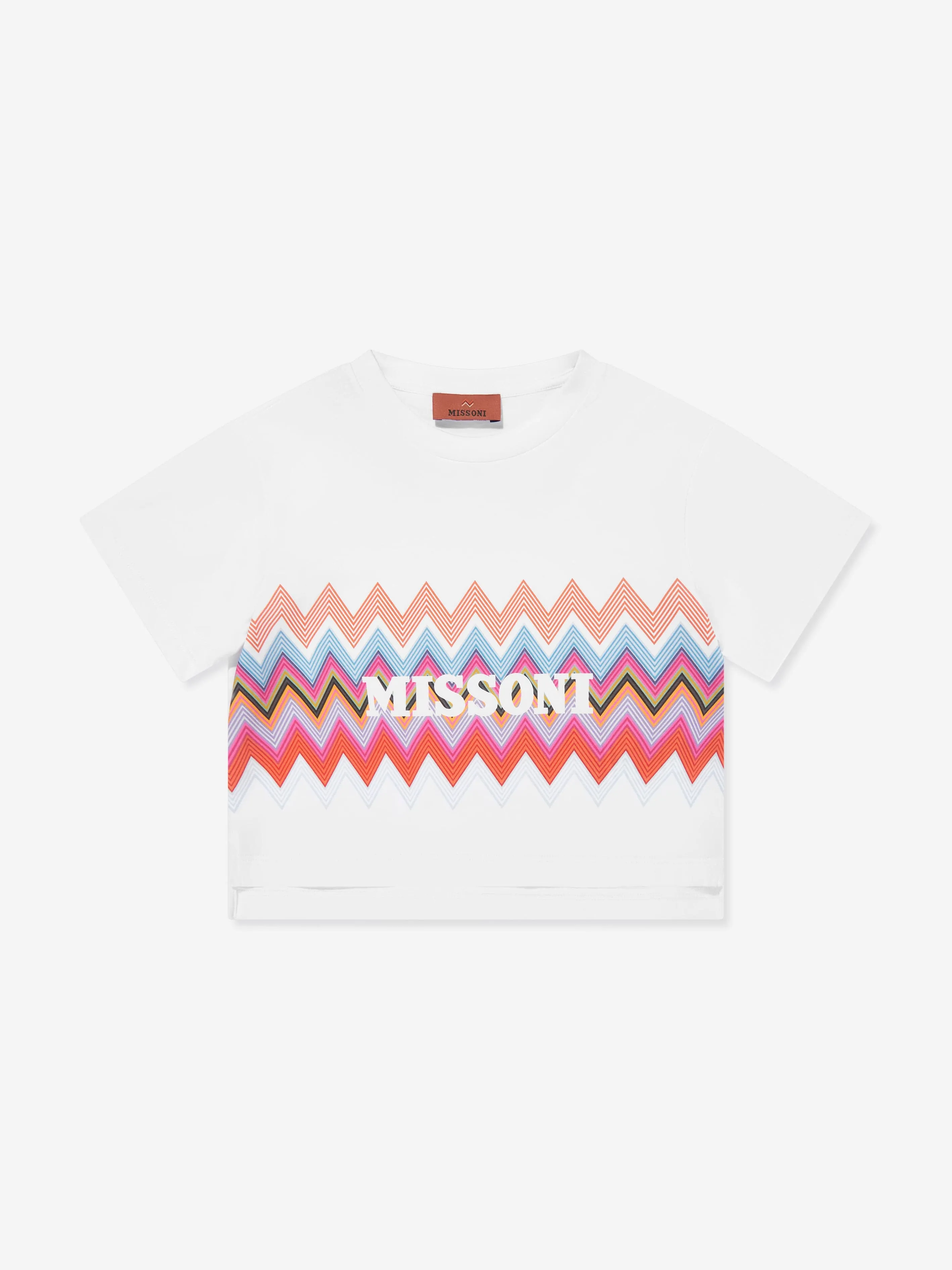 Girls Zigzag Logo T-Shirt in White