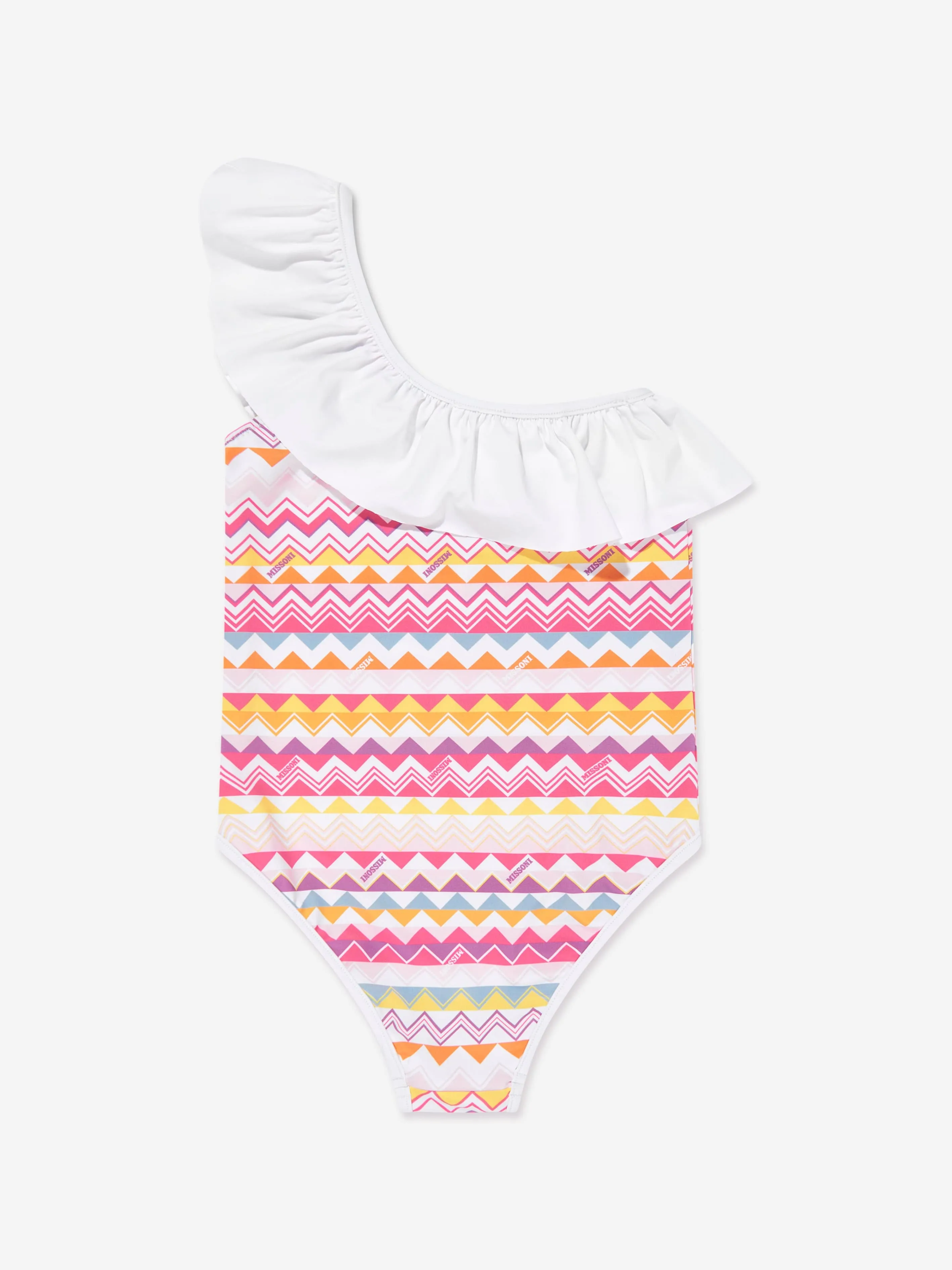Girls Zigzag Ruffle Swimsuit in Multicolour