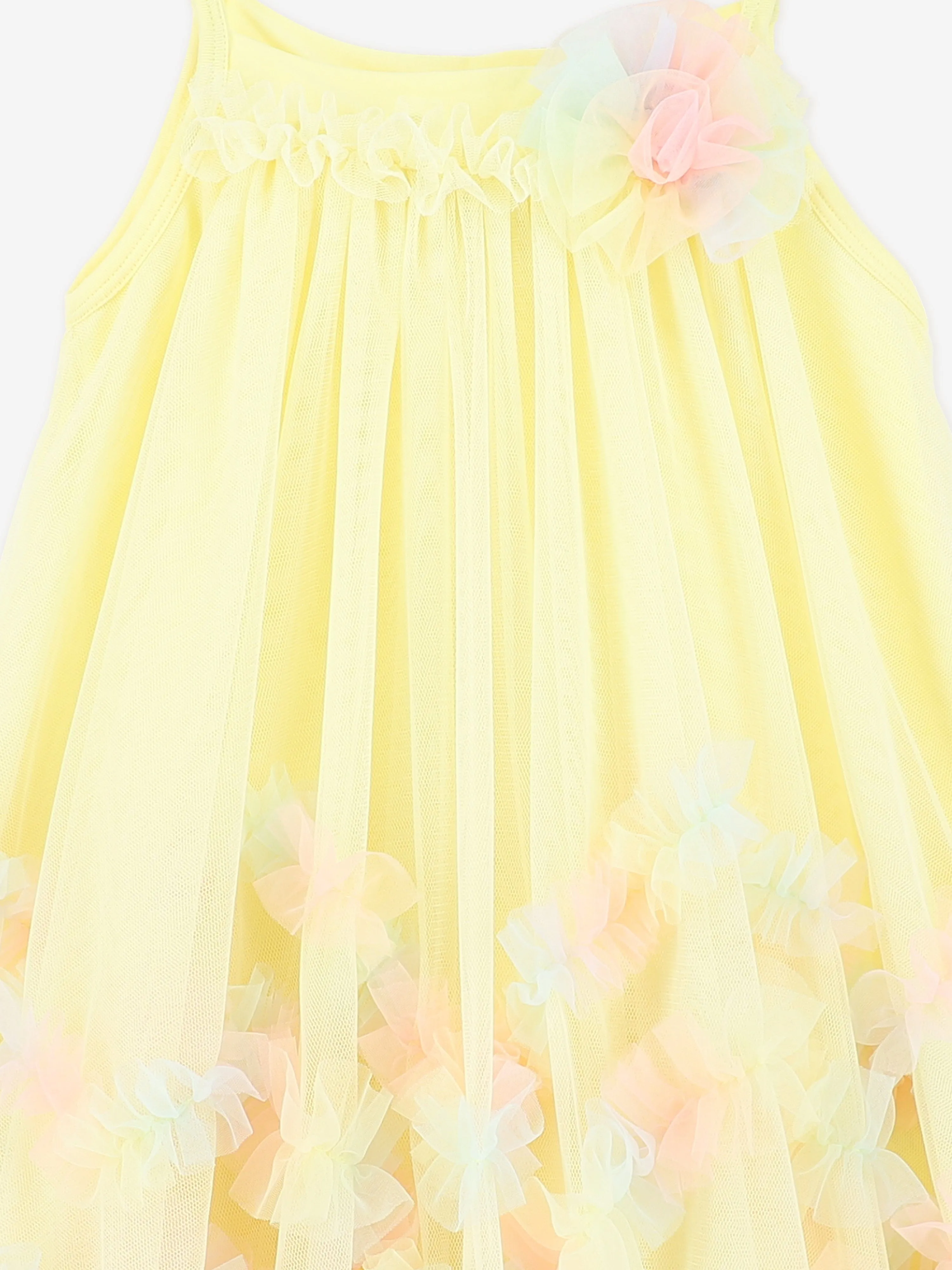Girls Zigzag Tulle Dress in Yellow