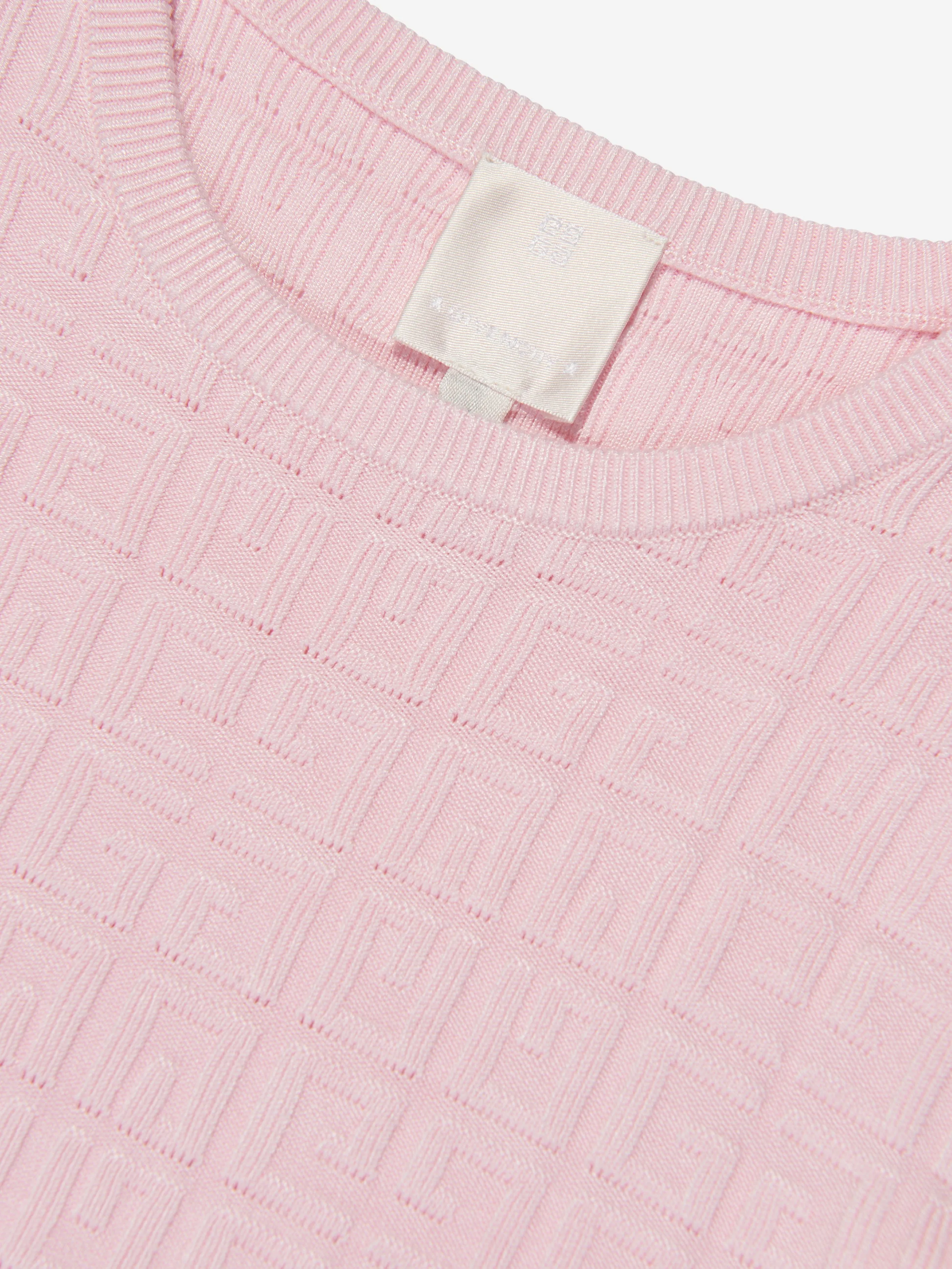 Givenchy Girls Knitted Logo Sweater in Pink