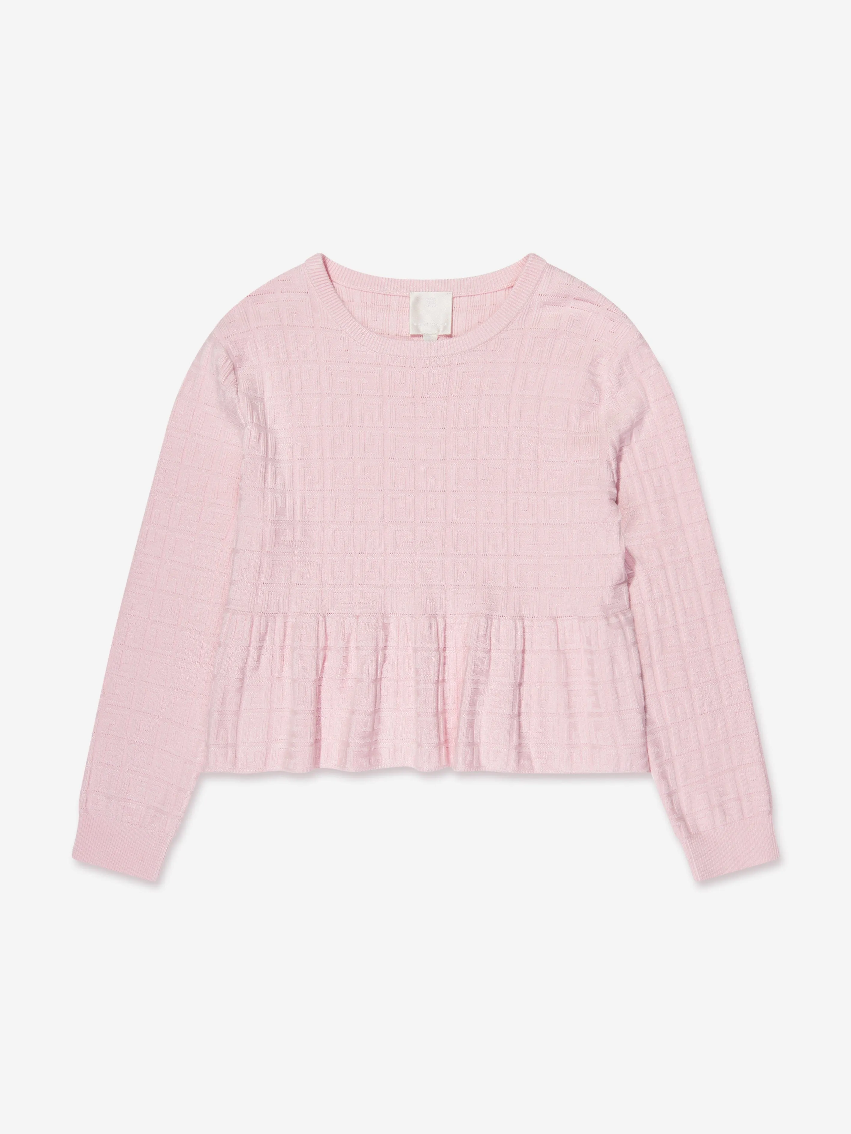 Givenchy Girls Knitted Logo Sweater in Pink