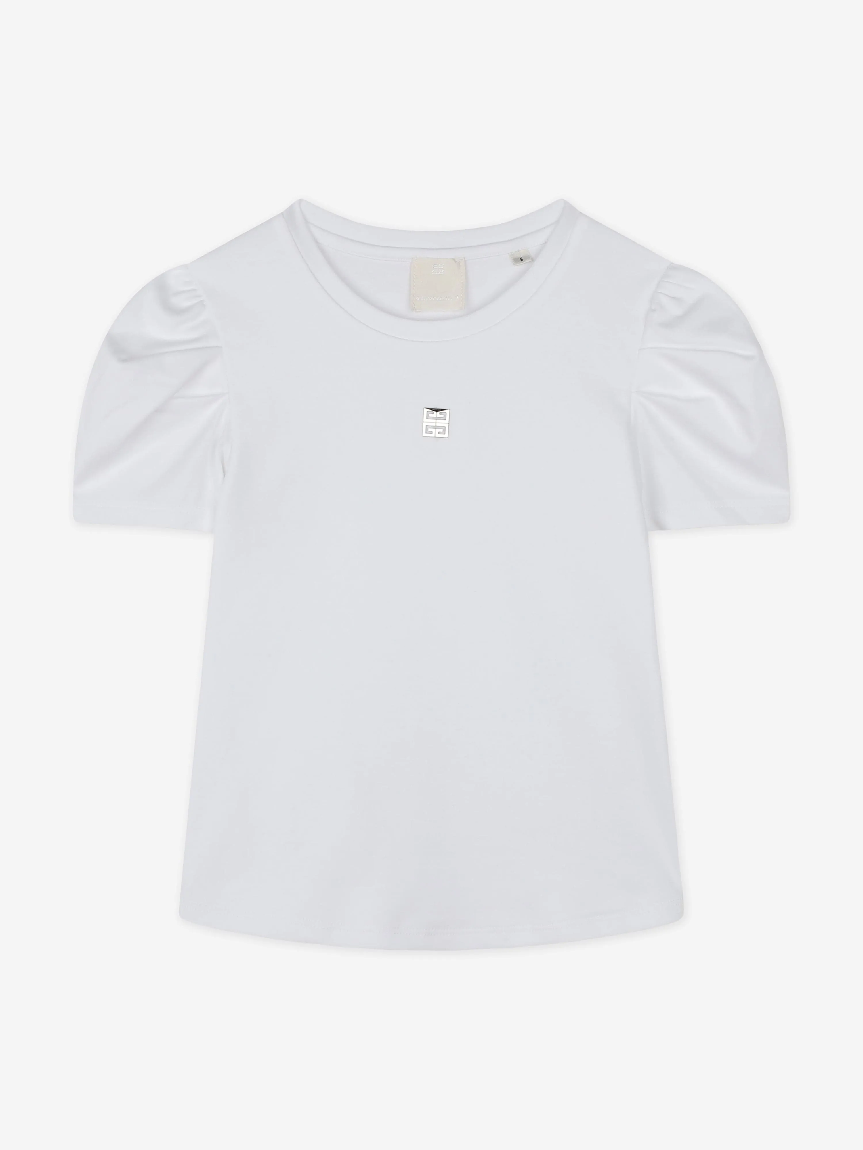 Givenchy Girls Puffy Sleeve Logo T-Shirt in White