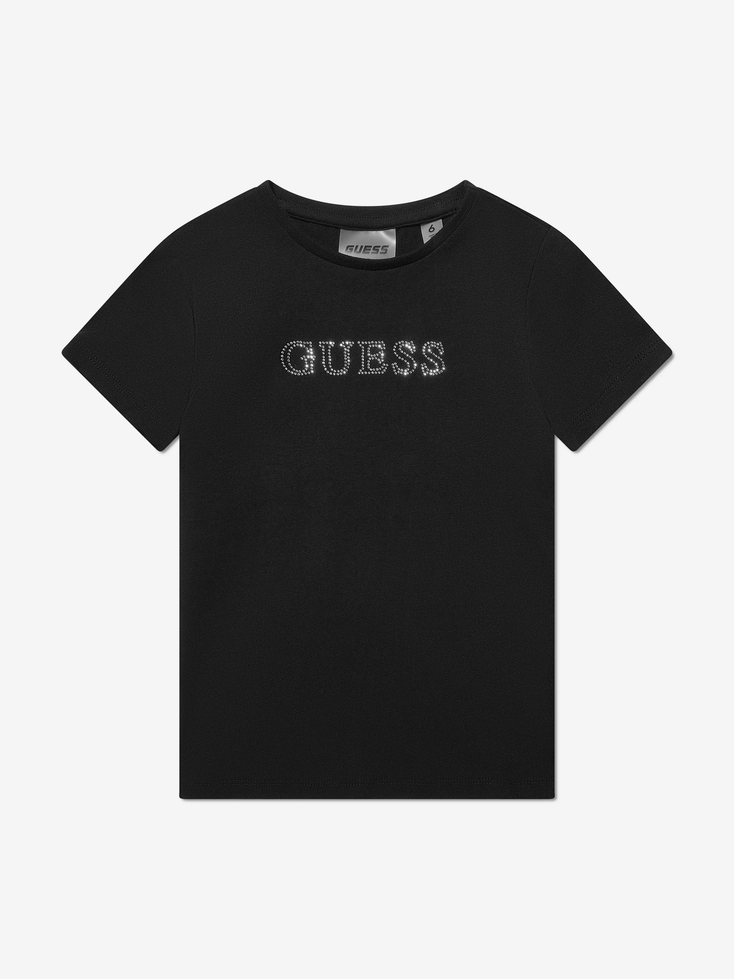 Guess Girls Logo T-Shirt in Black