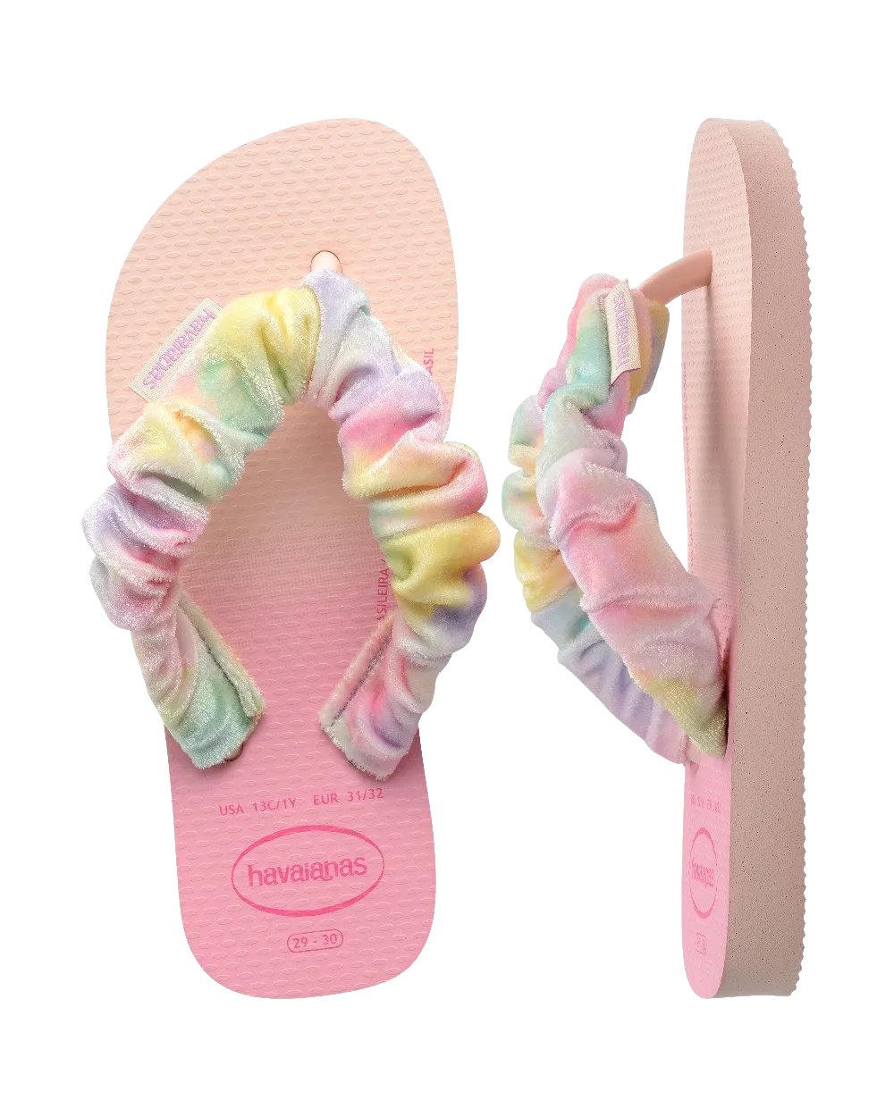 Havaianas Shoes Girls Fluffy Flip Flops in Ballet Rose