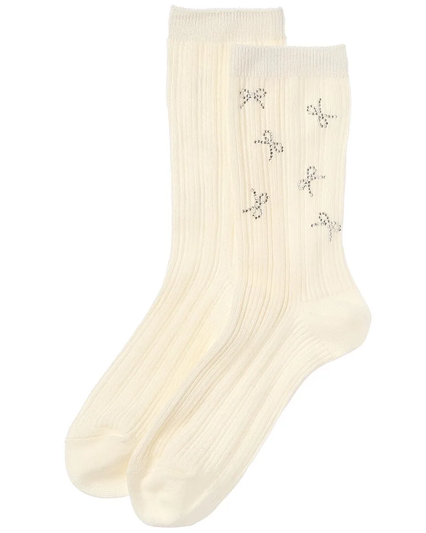 HIGH HEEL JUNGLE Sweeney Crystal Mini Bow Socks