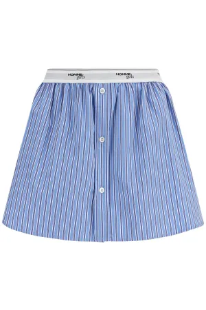 Homme Girls Women's blue Striped Mini Skirt