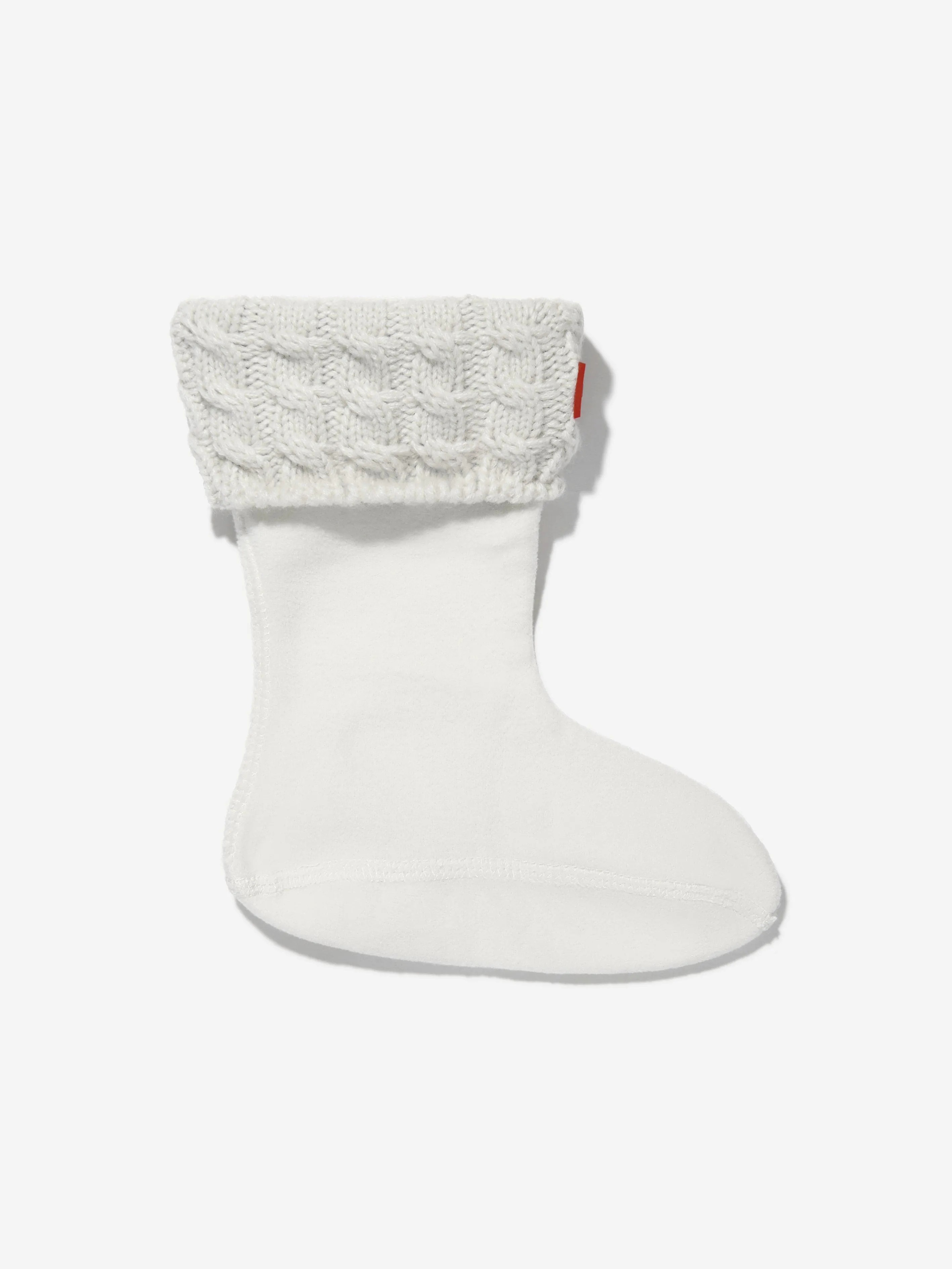 Hunter Kids Recycled 6 Stitch Cable Boot Socks in White