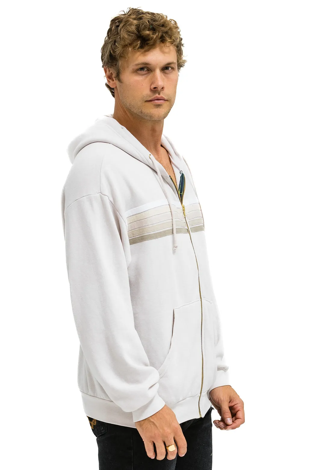 Jacket 5 Stripe Zip Hdrxrs5 Dove-Grey-White-Grey
