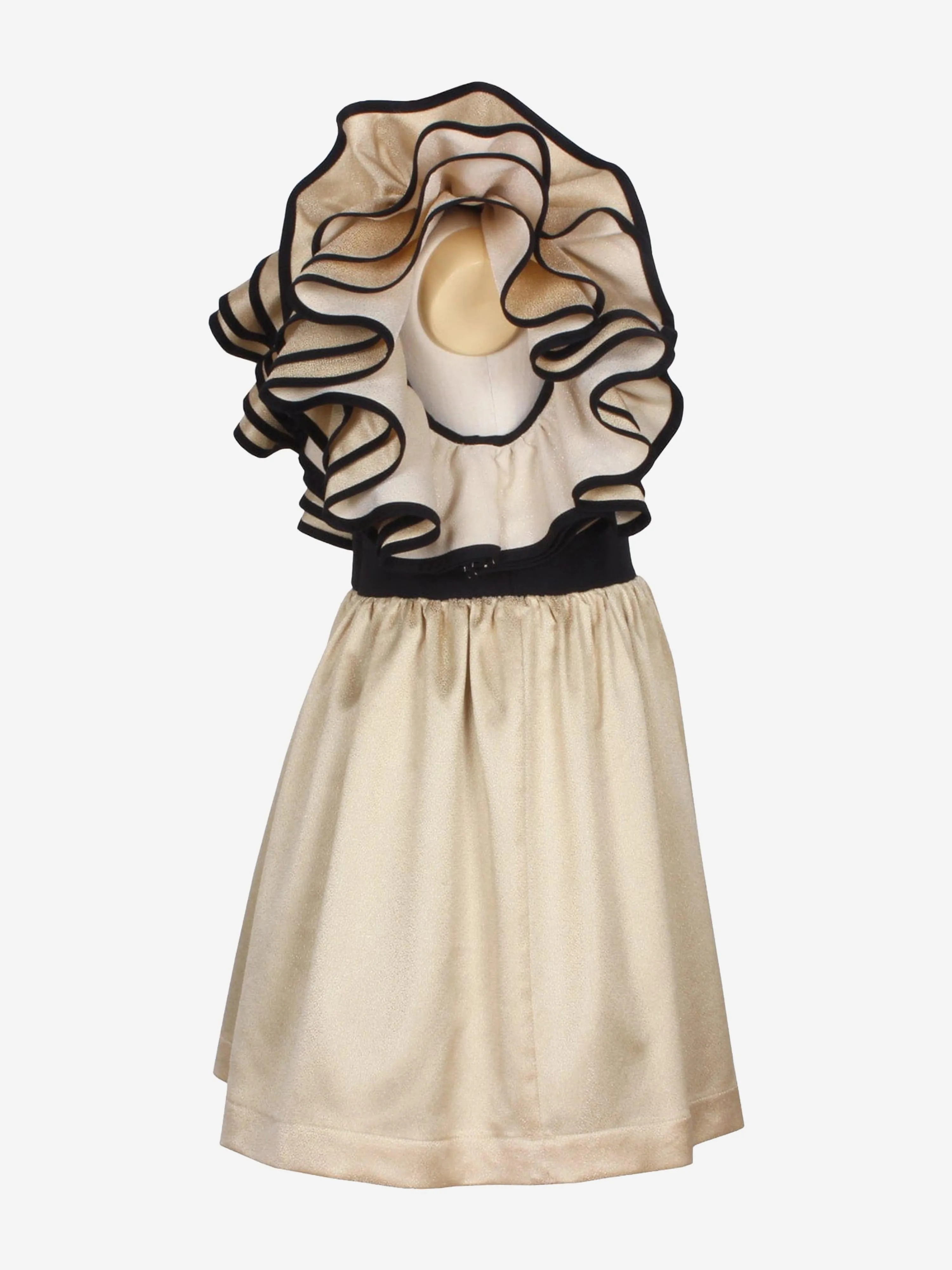 Jessie And James Girls Orangey Sparkle Dress in Gold