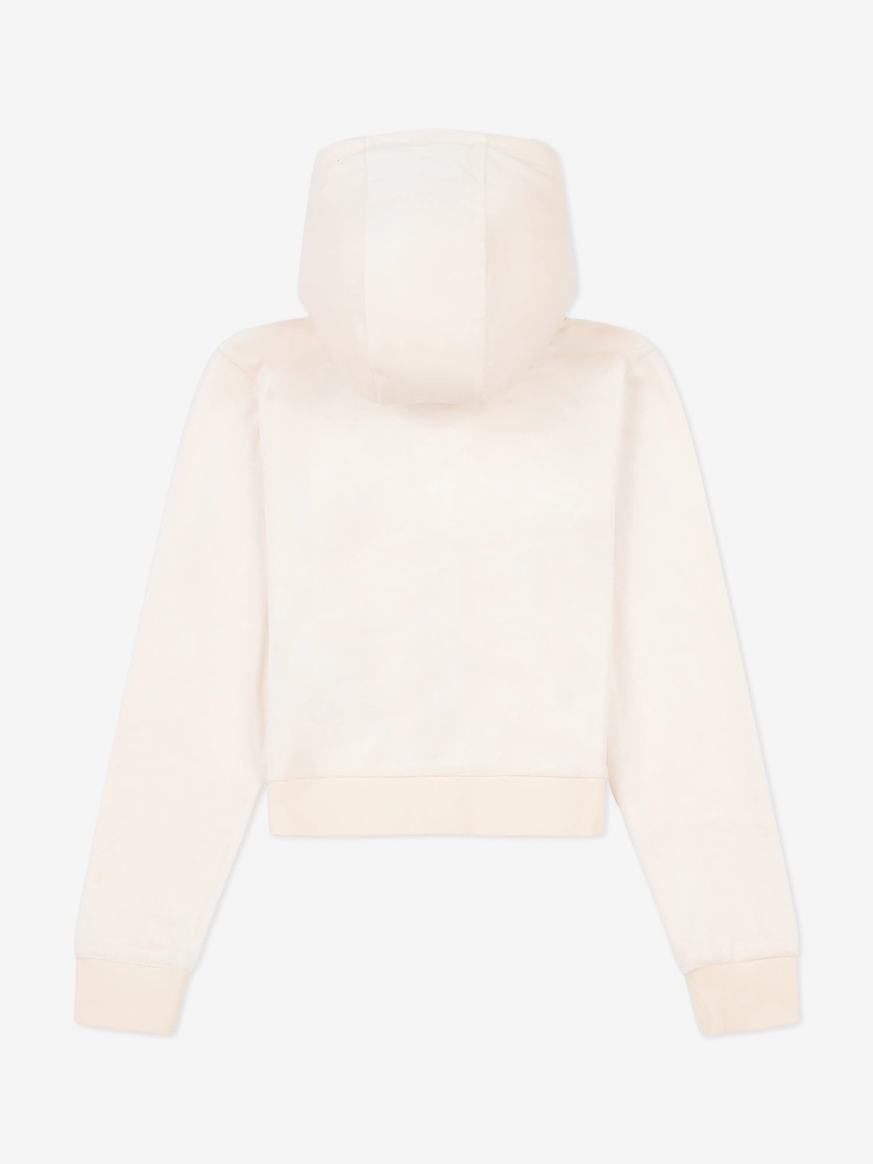 Juicy Couture Girls Tonal Velour Zip Up Top in Beige
