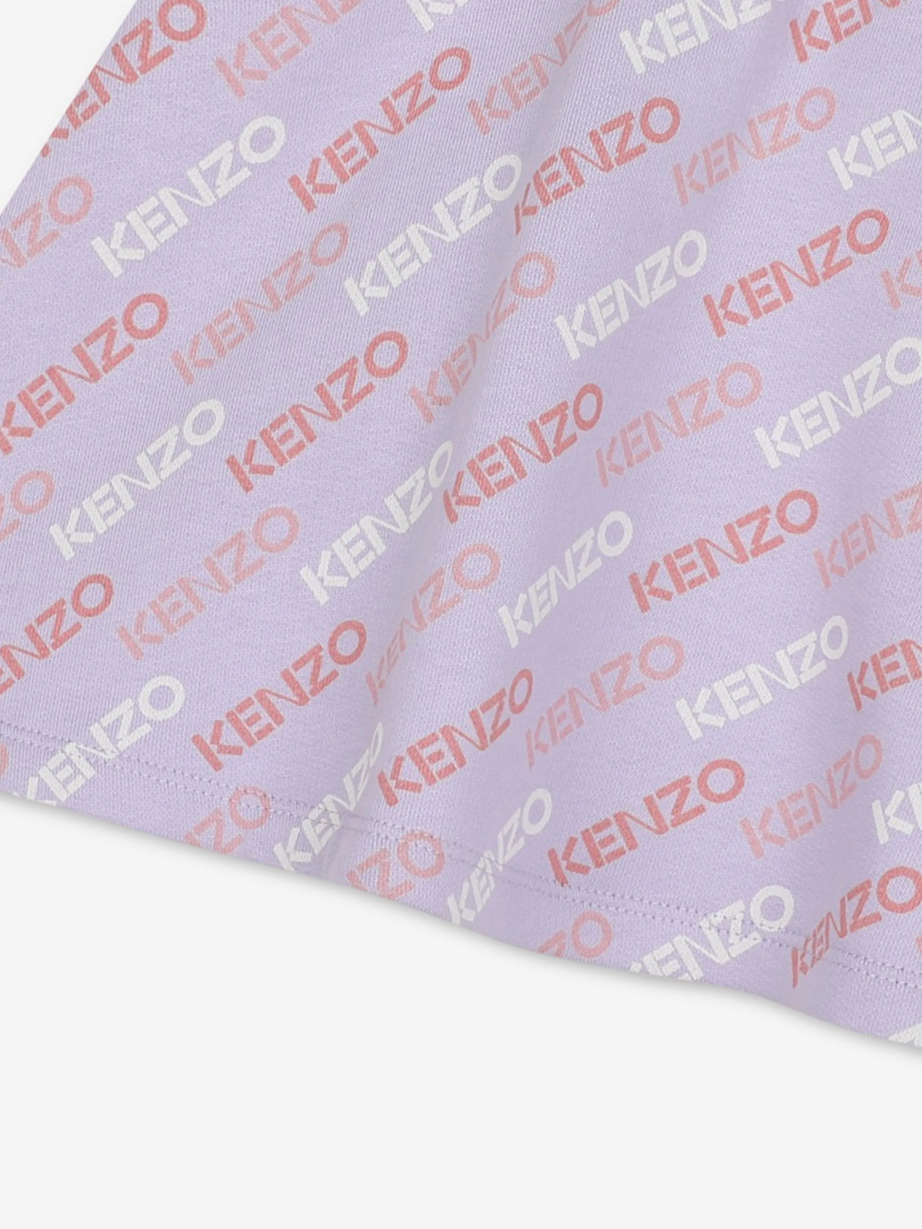 KENZO Girls Logo Print Skirt in Purple