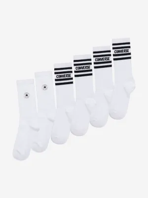 Kids Chuck Patch 6 Pack Socks Set in White