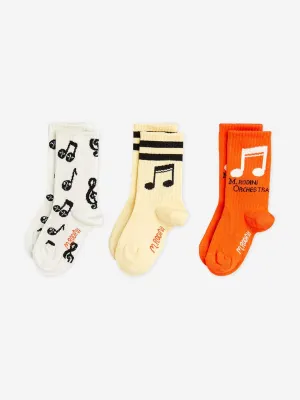 Kids Note 3 Pack Socks in Multicolour