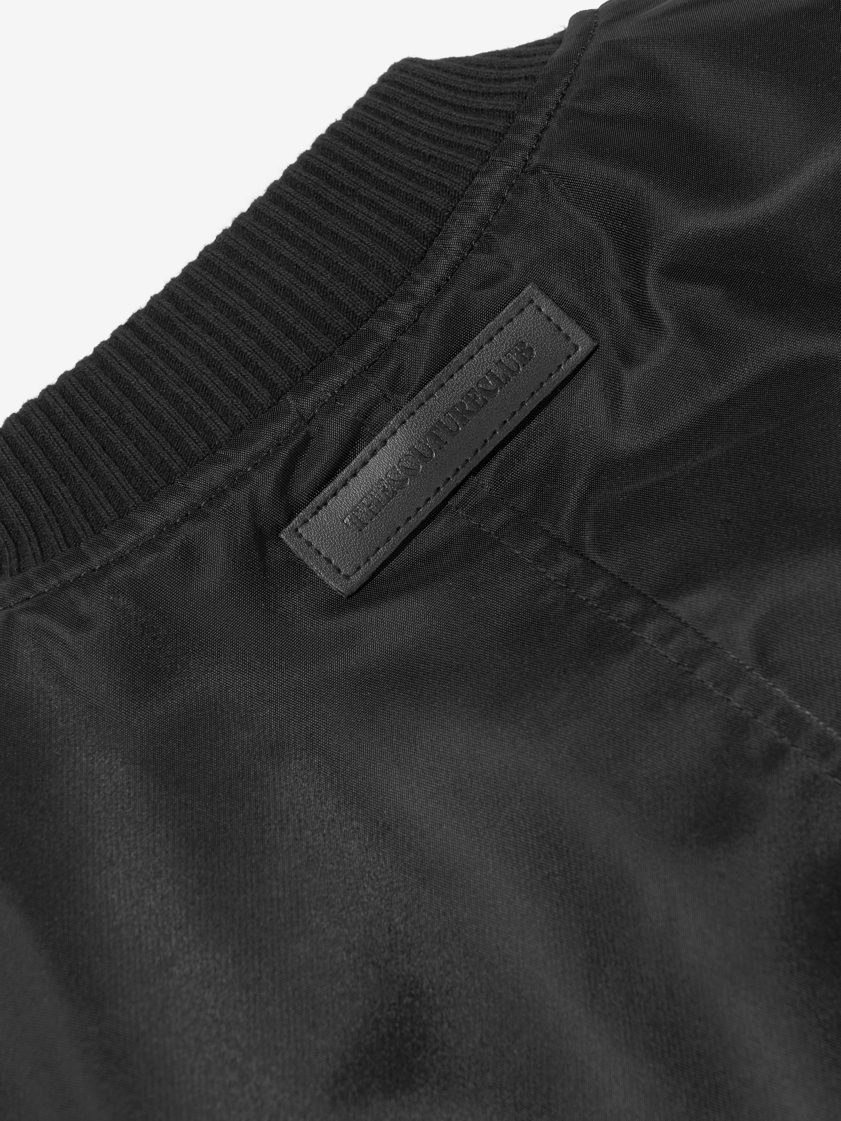 Kids Nylon 4 Emblem Bomber Jacket in Black