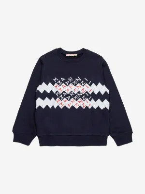 Kids Zigzag Logo Sweatshirt in Navy