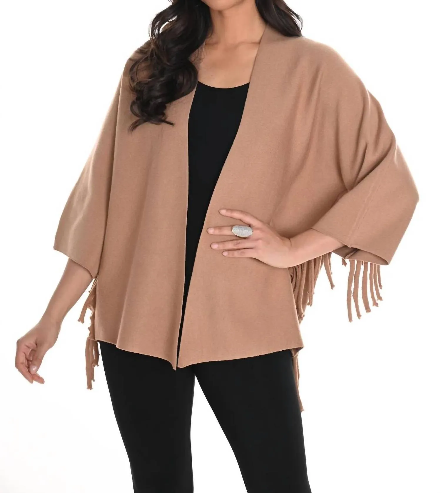 Knit Cardigan In Camel