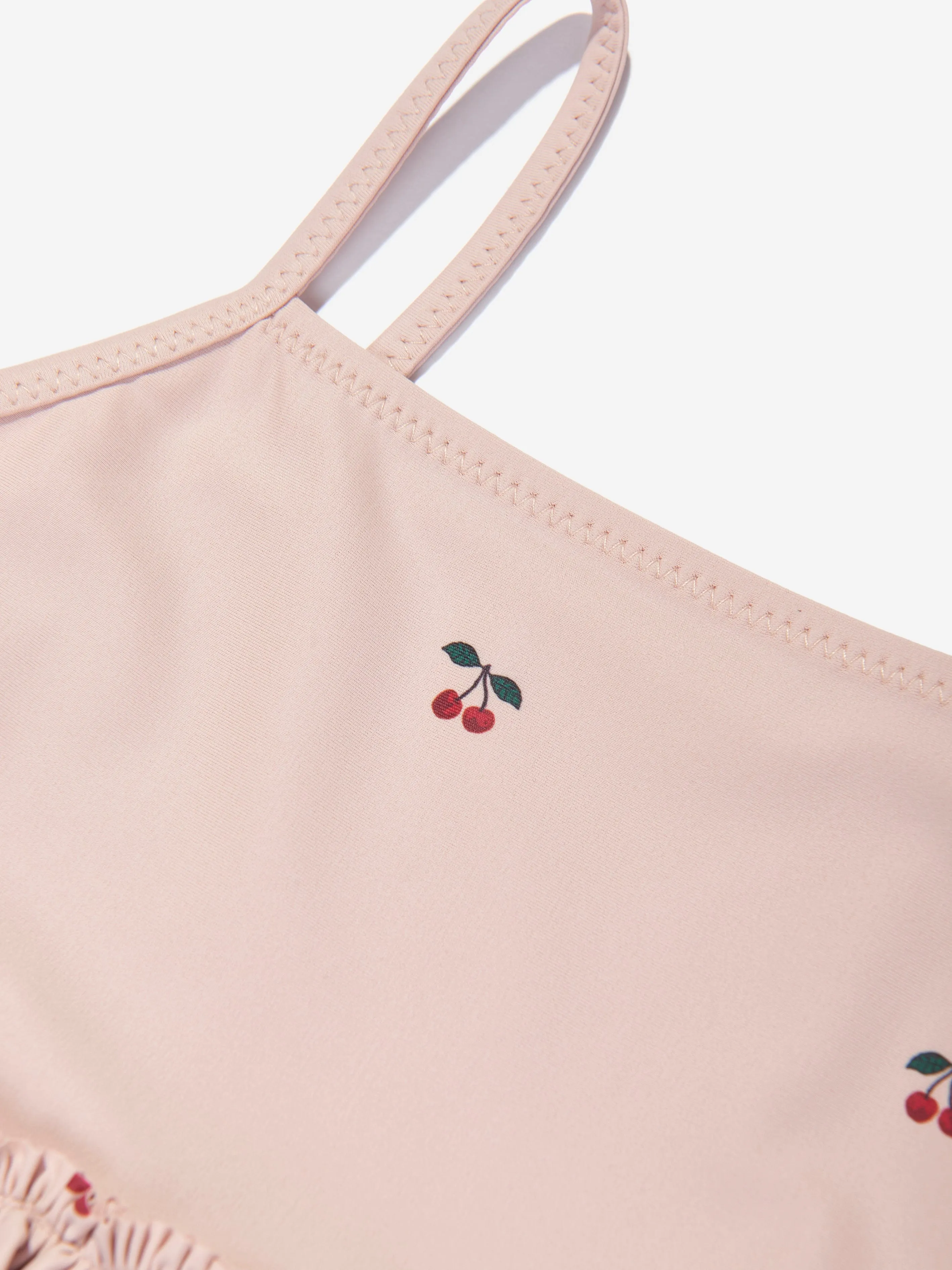 Konges Sl?jd Girls Cherry Manuca Frill Swimsuit in Beige