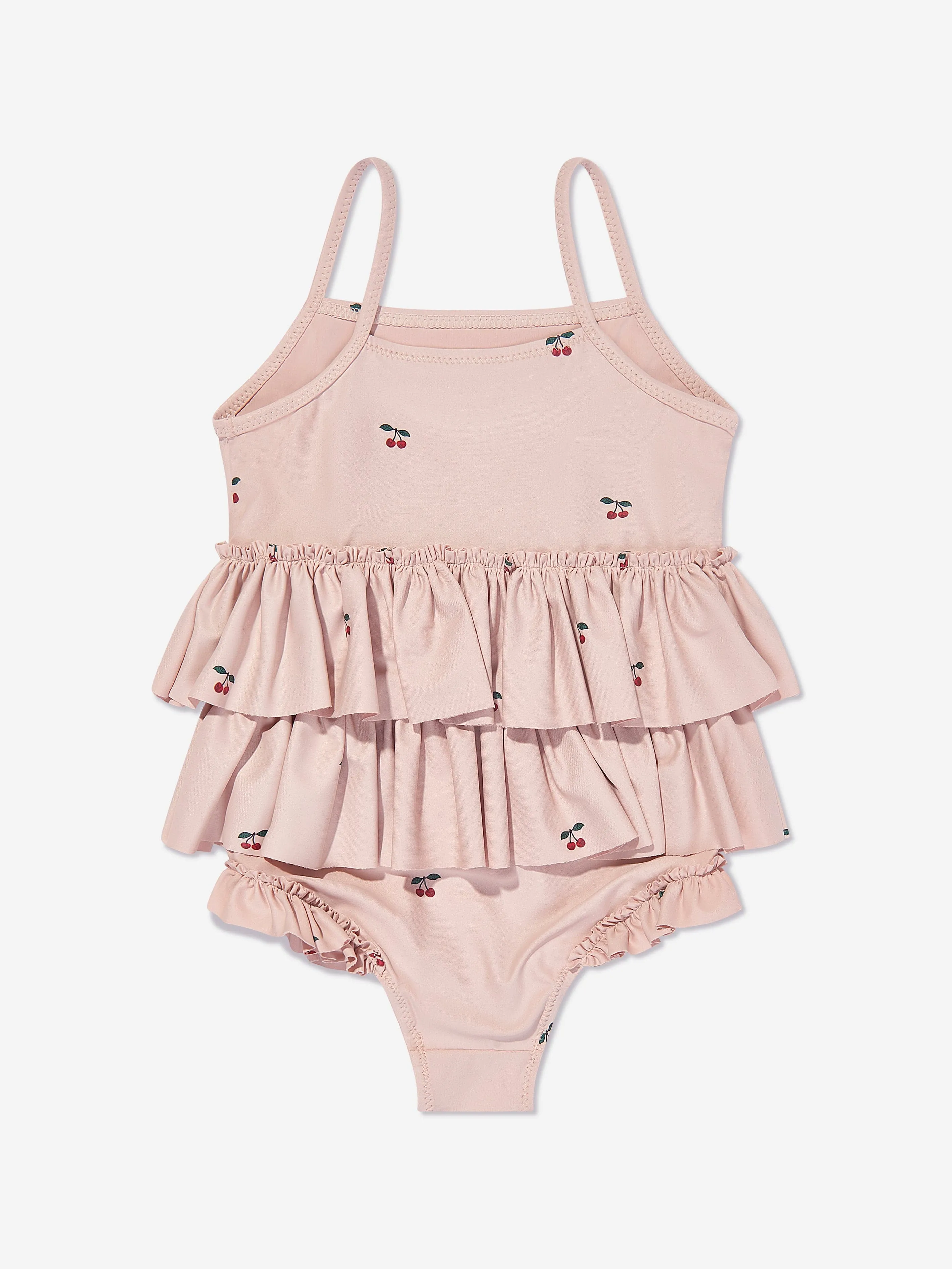 Konges Sl?jd Girls Cherry Manuca Frill Swimsuit in Beige