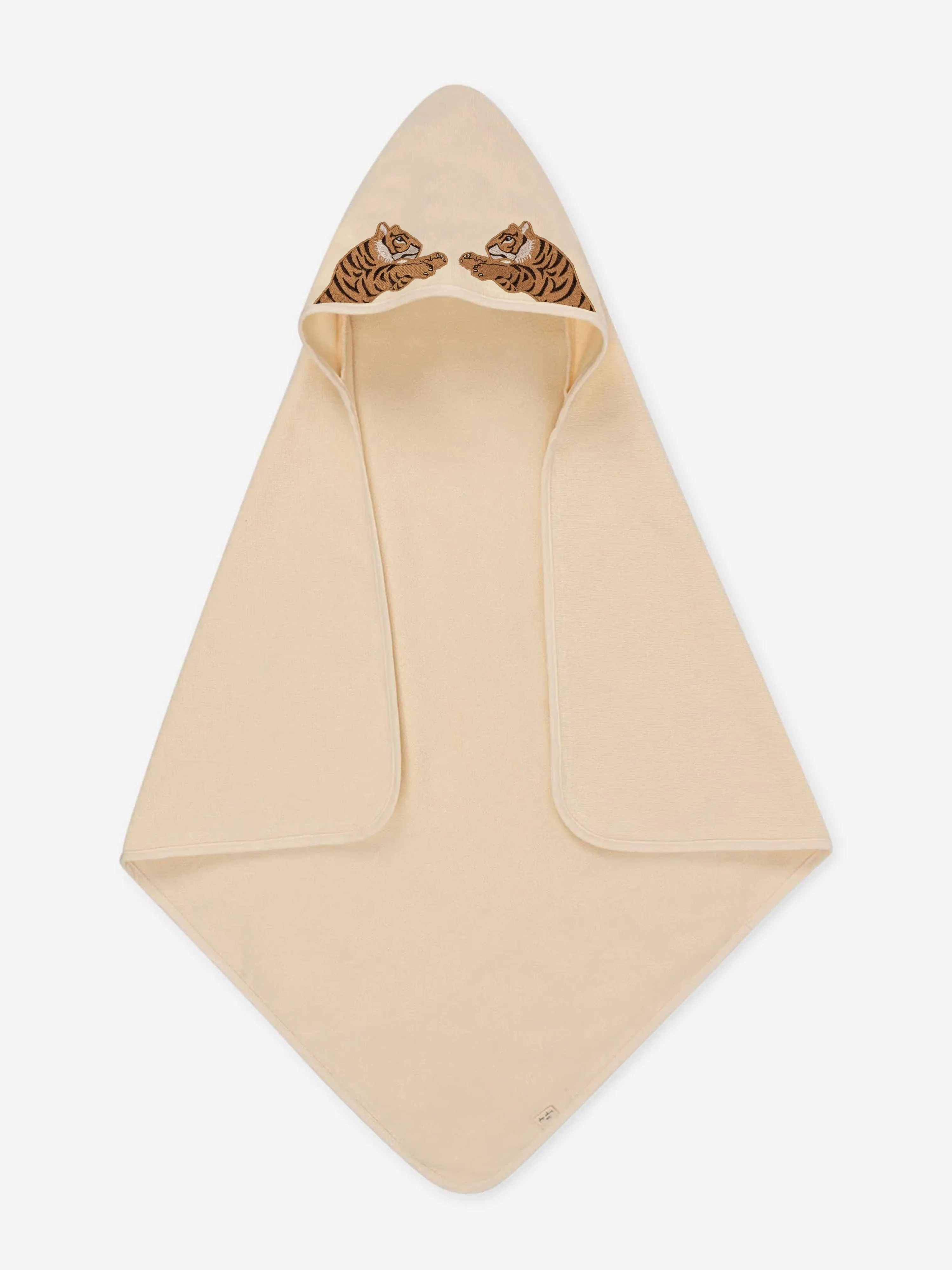Konges Sl?jd Kids Embroidered Tiger Terry Towel in Beige