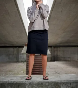 Ladies Fashion Sweat Skirt In Black