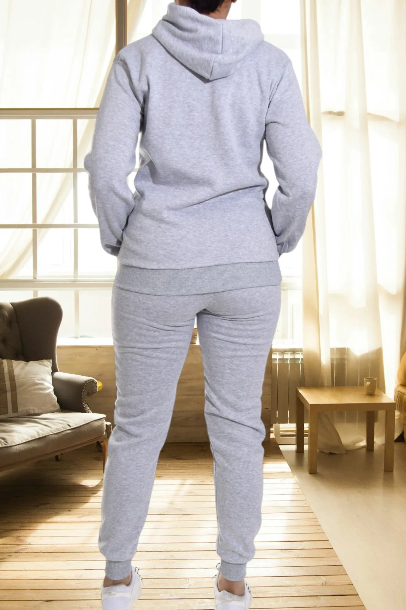 Ladies Grey Fleece Tracksuit