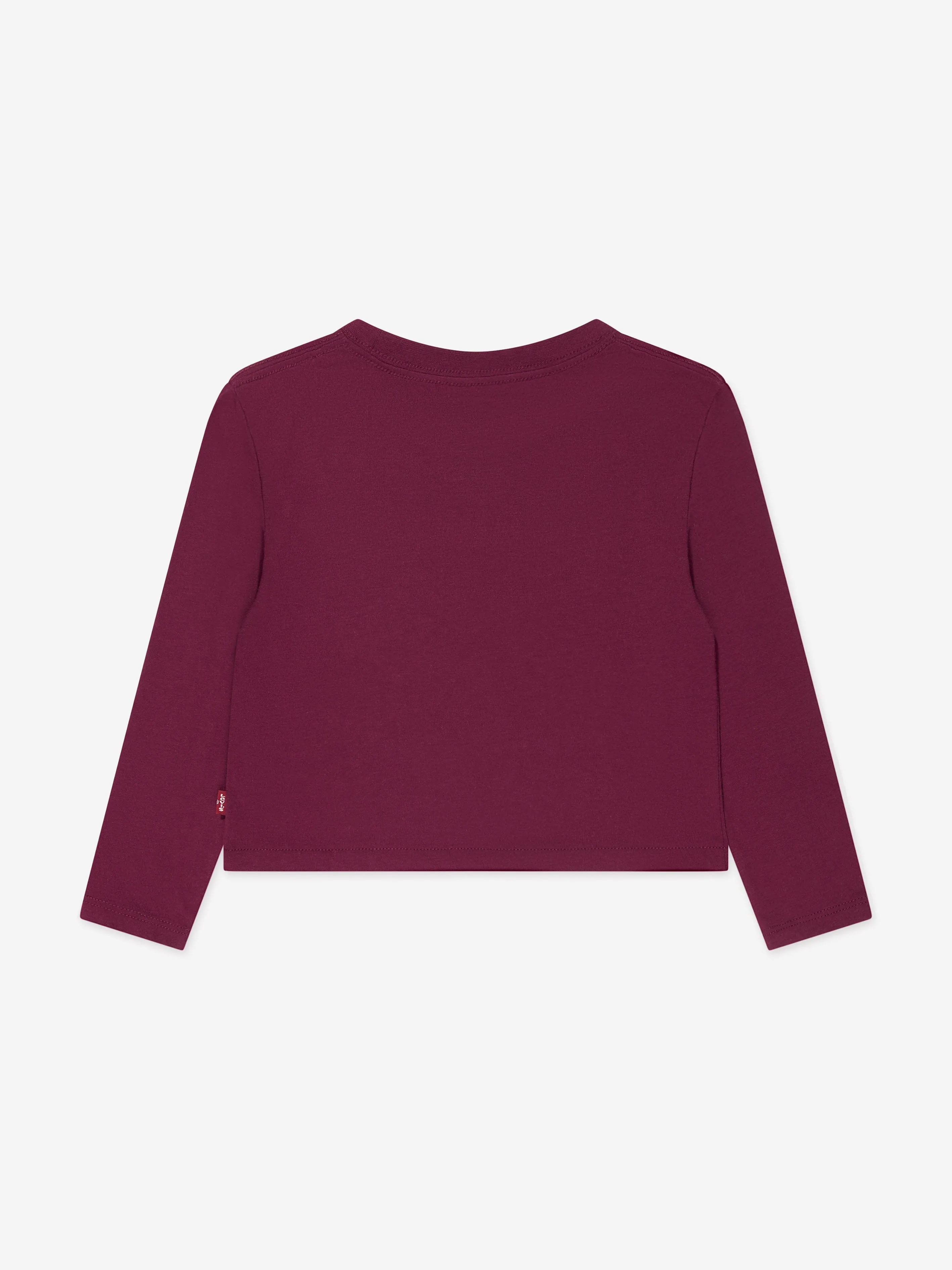Levi's Girls Long Sleeve Glitter Logo T-Shirt in Red