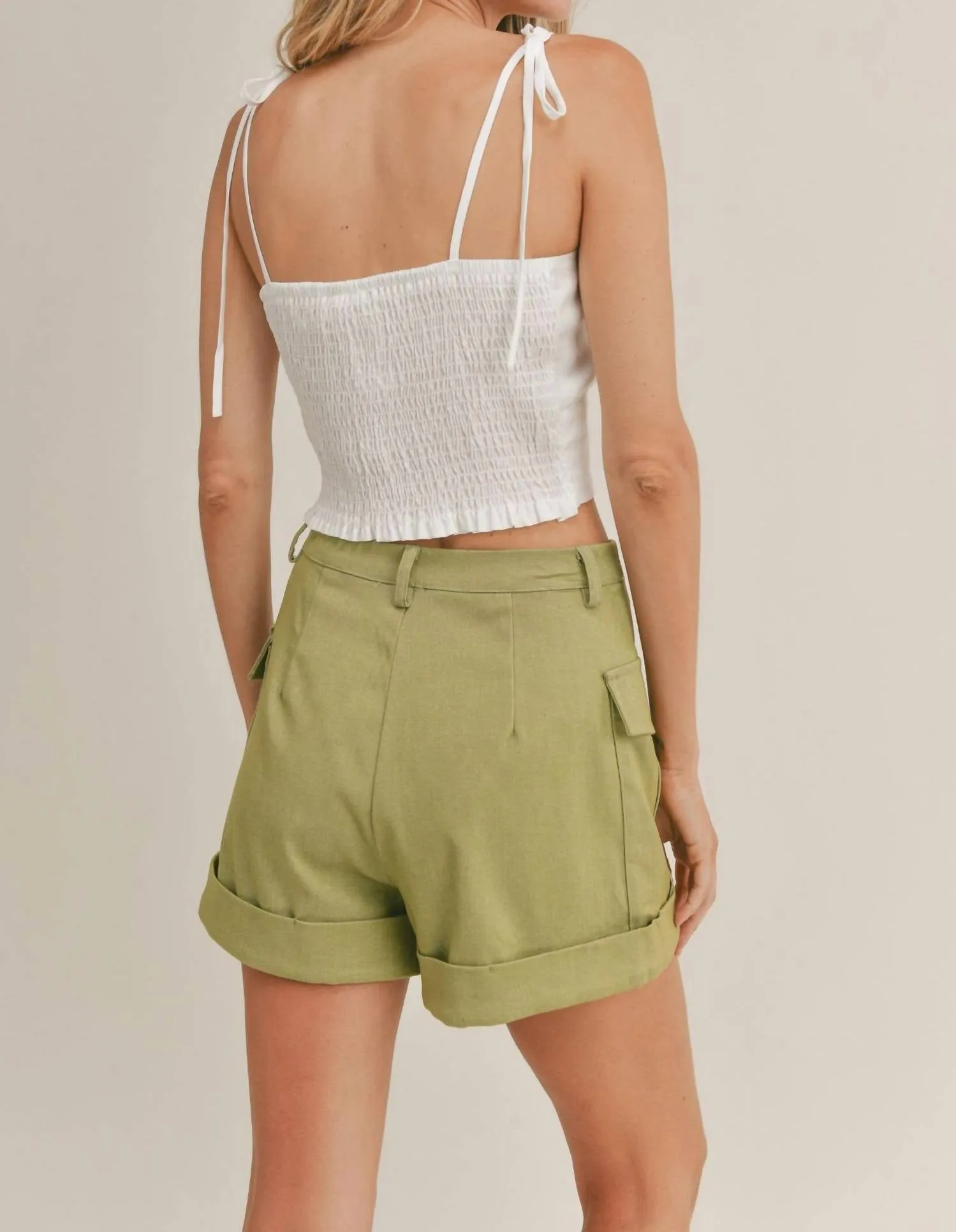 Lillie Tie Strap Crop Top In White