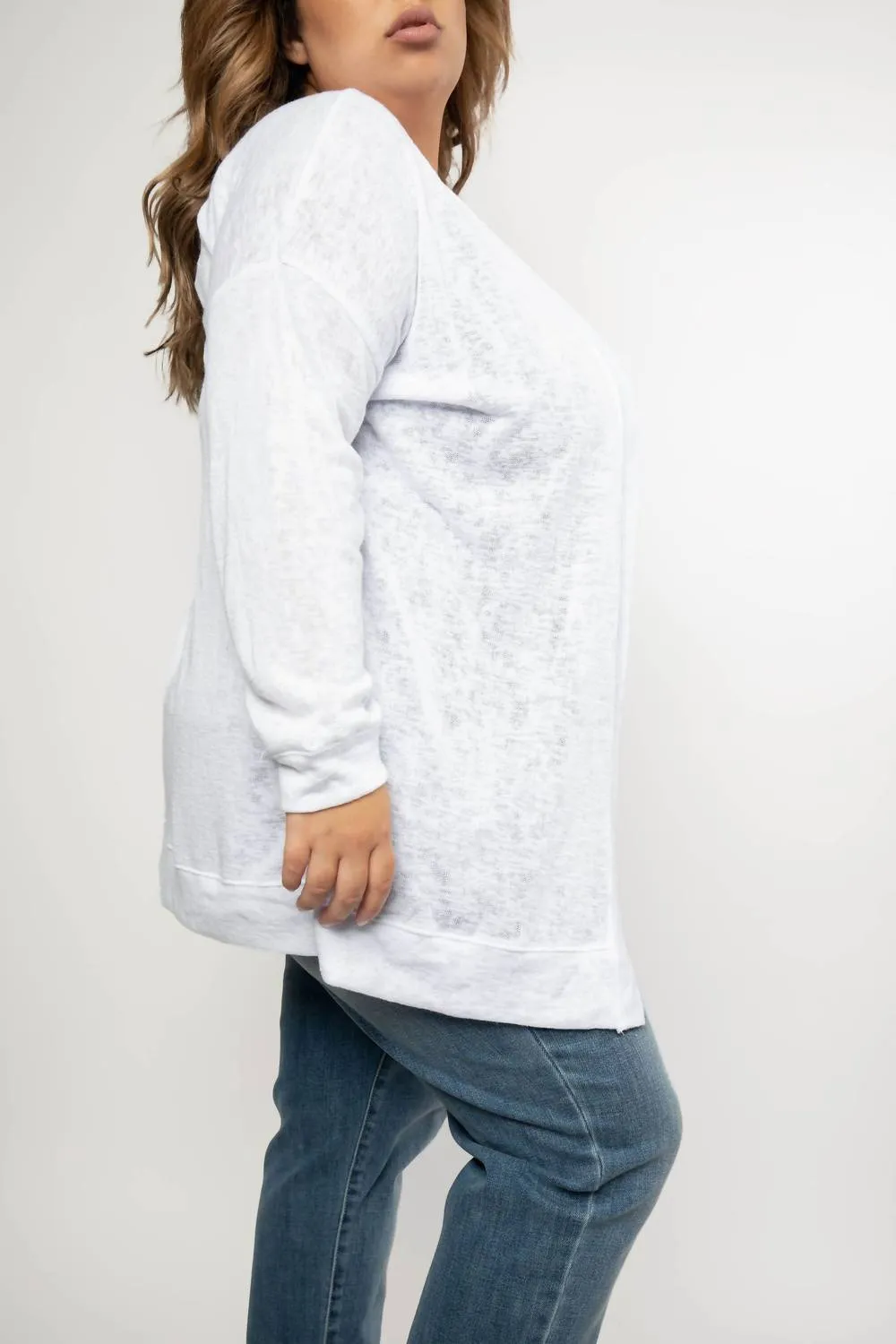 Long Cardigan In White