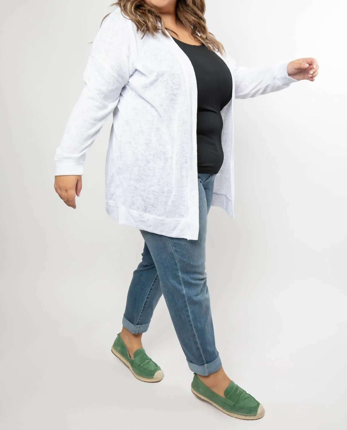 Long Cardigan In White