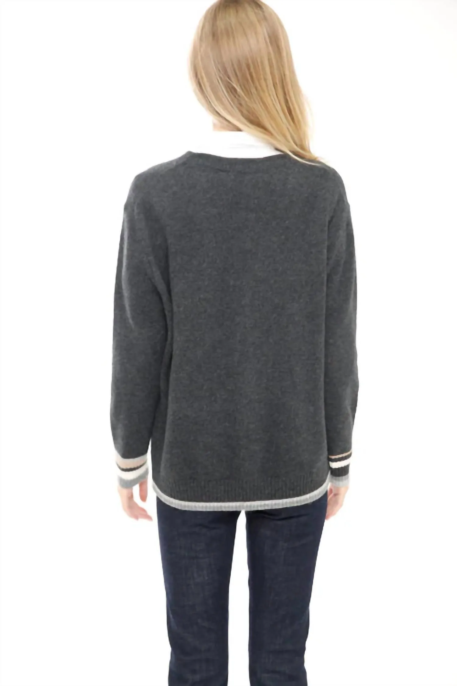 Long Sleeve Cardigan In Heather Charcoal