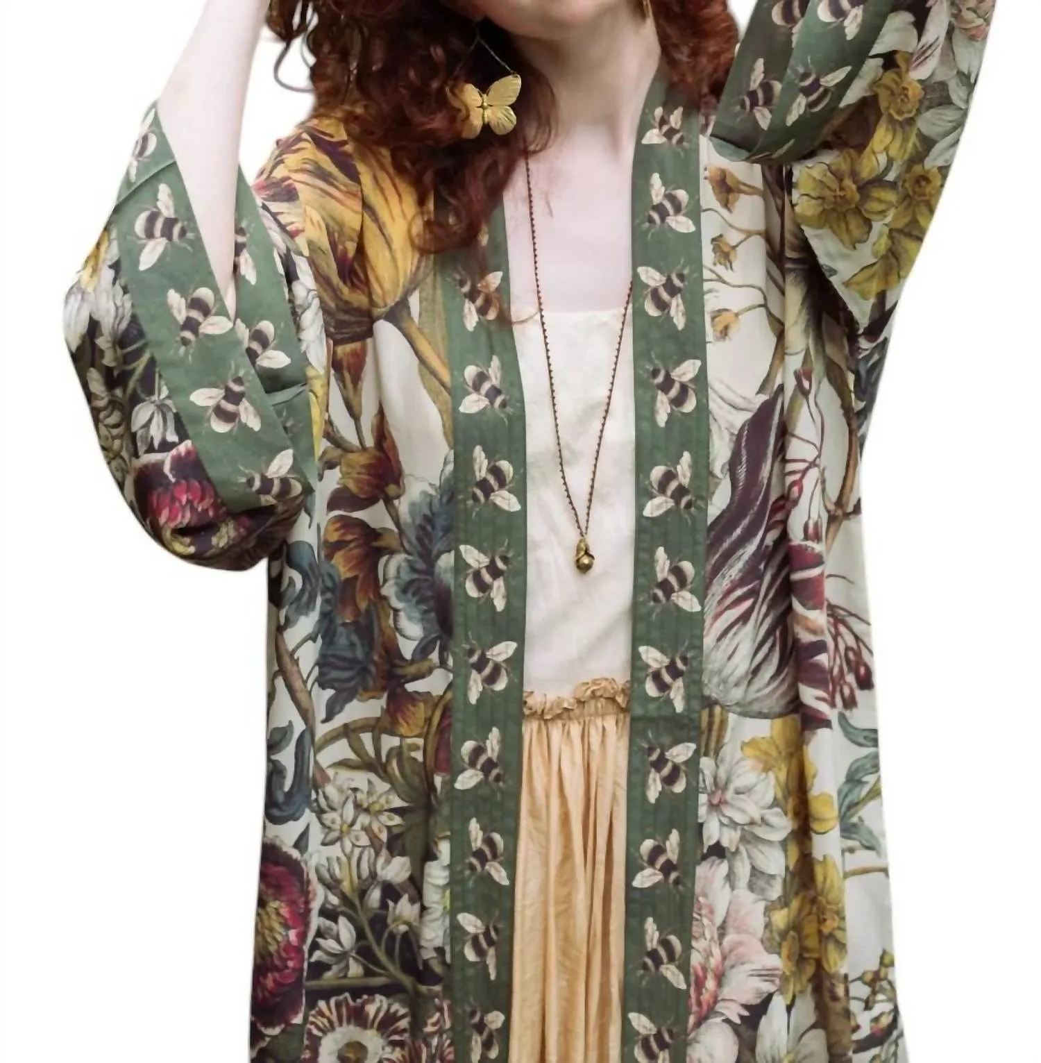 Love Grows Wild Opera Duster In Green Multi