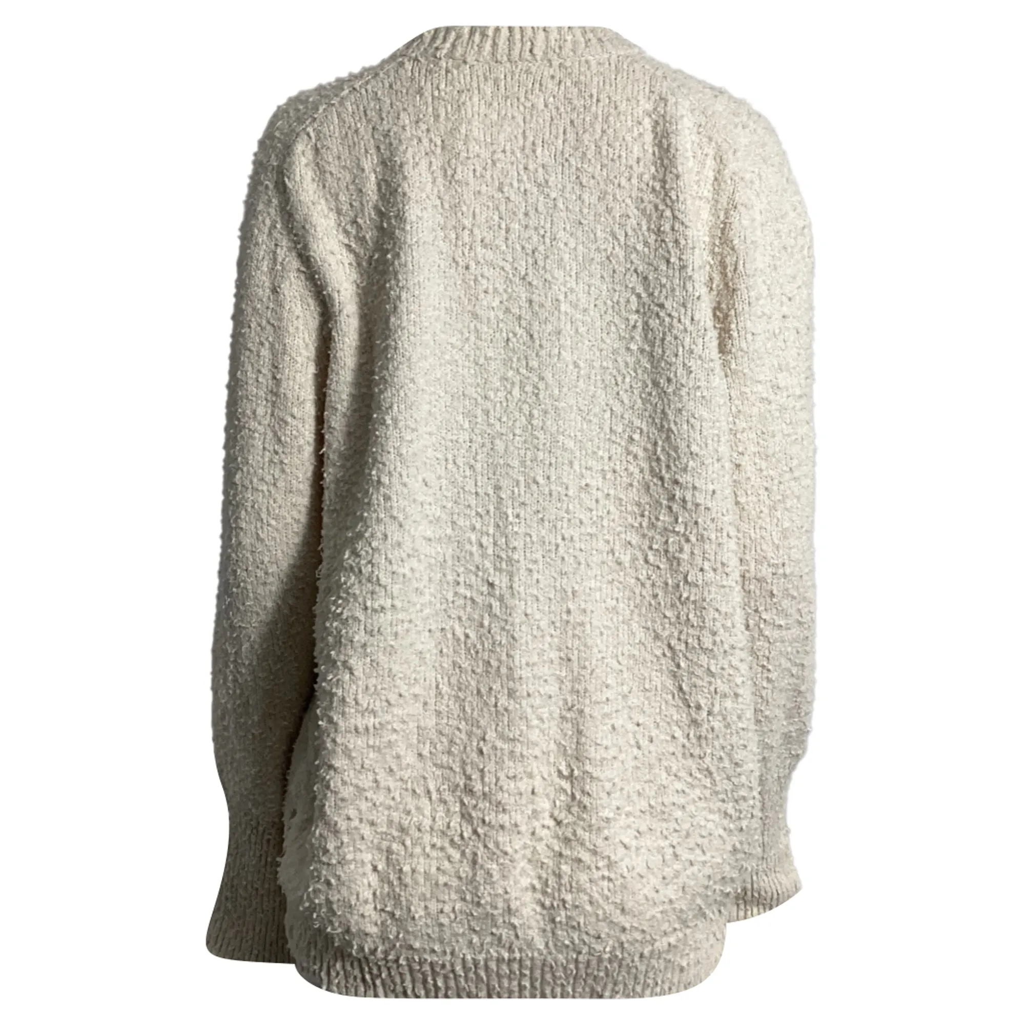 Maison Margiela Pilling Effect Knitted Cardigan in Cream Cotton
