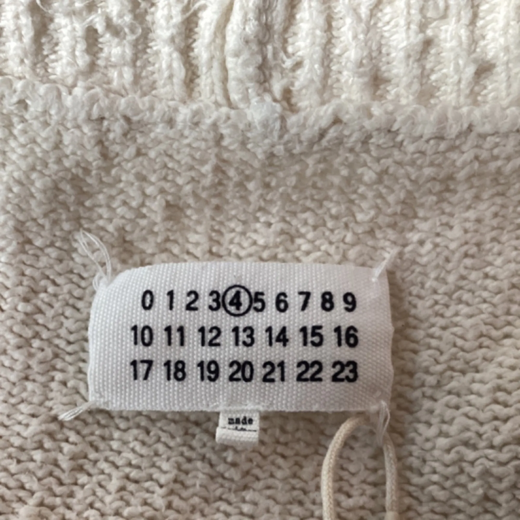 Maison Margiela Pilling Effect Knitted Cardigan in Cream Cotton